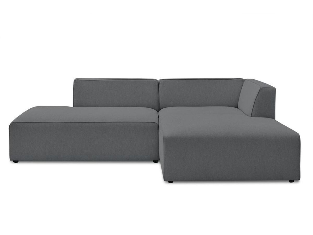 Bobochic Megeve Ecksofa Melange-Stoff Dunkelgrau Ecke rechts