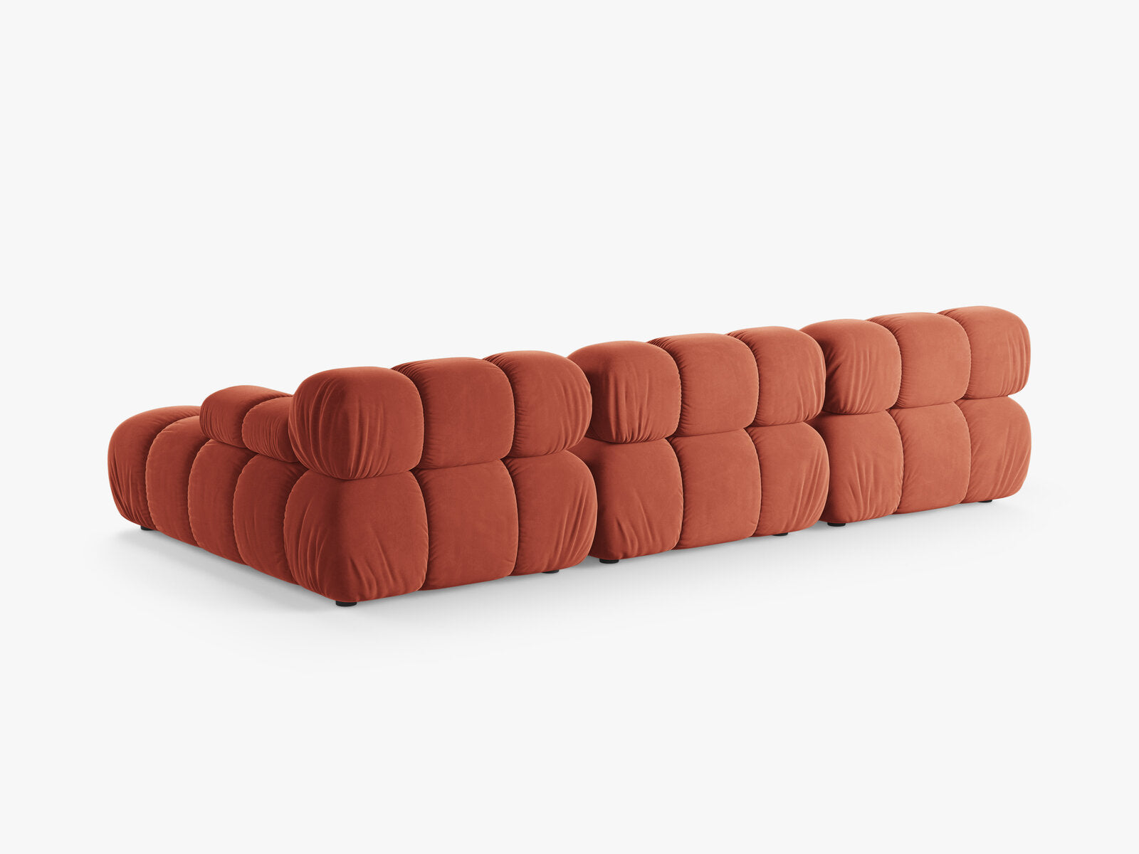 Micadoni Modulares Ecksofa Bellis 4-Sitzer Rechts Samt Venus Koralle