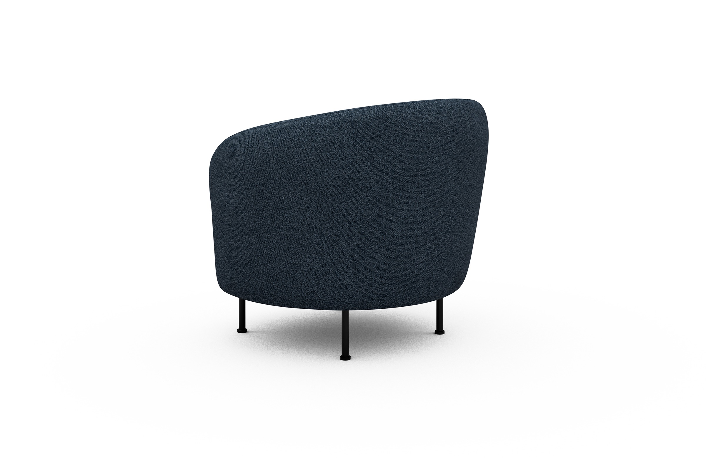 Sessel Ronda Metallbeine Schwarz Boucle-Blue
