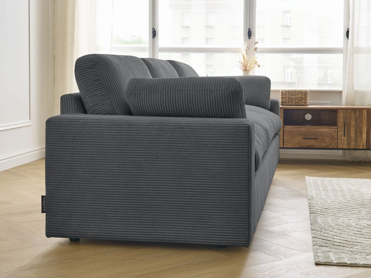 Bobochic Belair Sofa 4-Sitzer Cordsamt Dunkelgrau