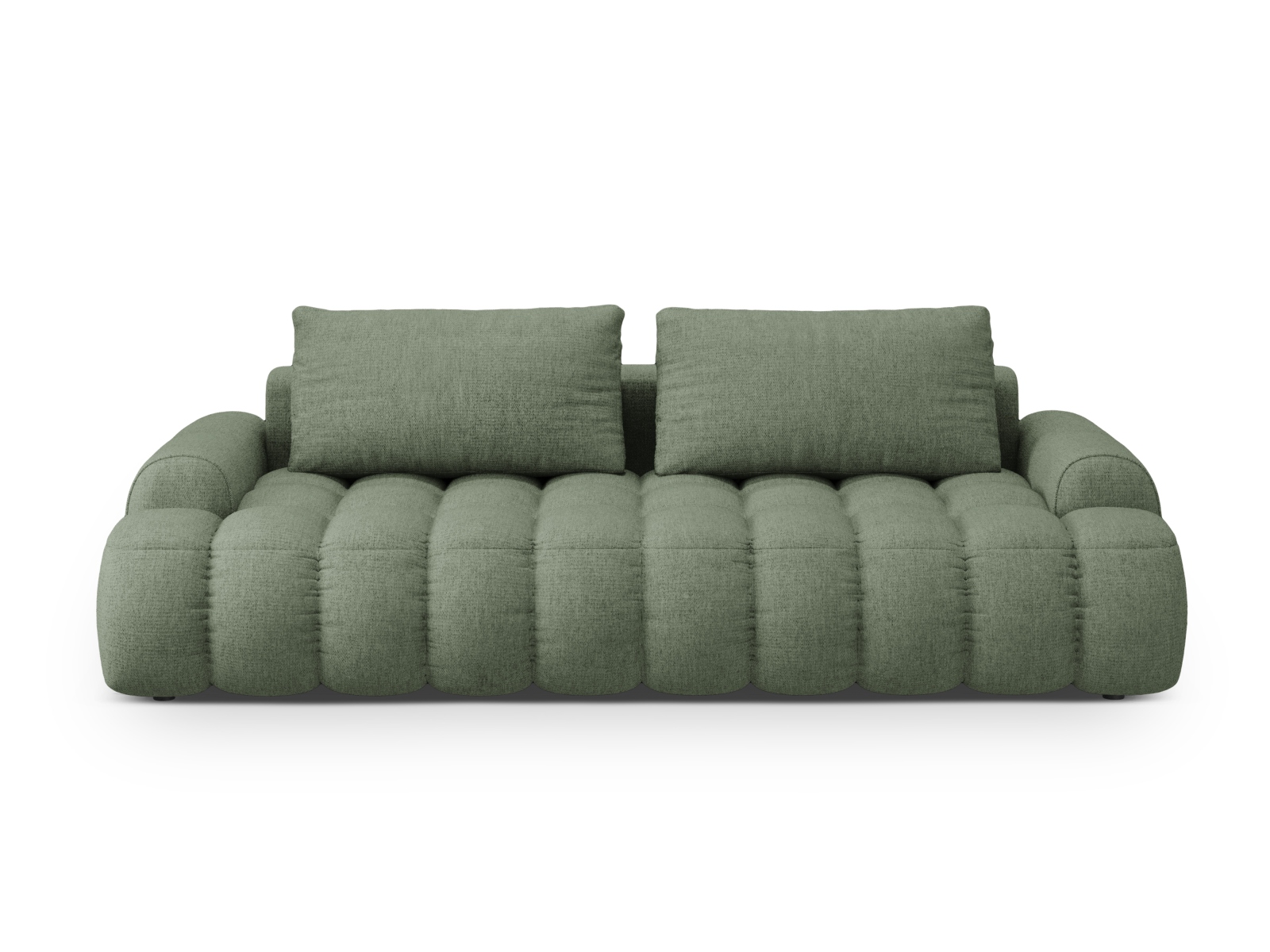 Cosmopolitan Design Schlafsofa Linz 4-Sitzer mit Bettkasten Strukturierter Stoff Sorella Dunkles Olivgrün