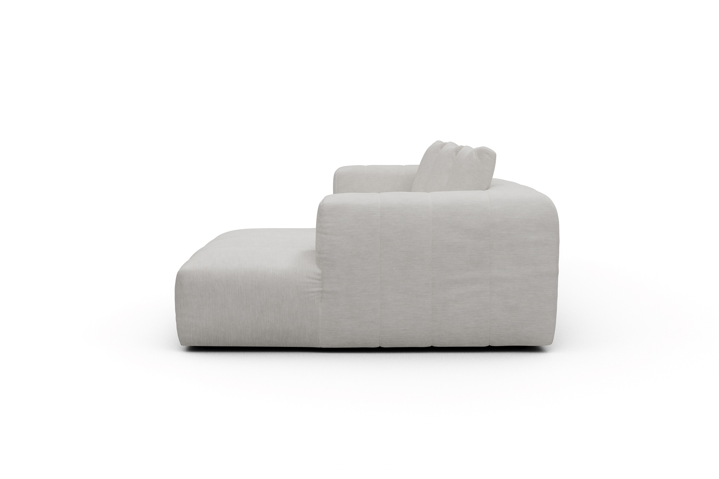 Ecksofa Hugo 2,5-Sitzer Armlehne links mit Chaiselongue Vivus-Dusty-Off-White