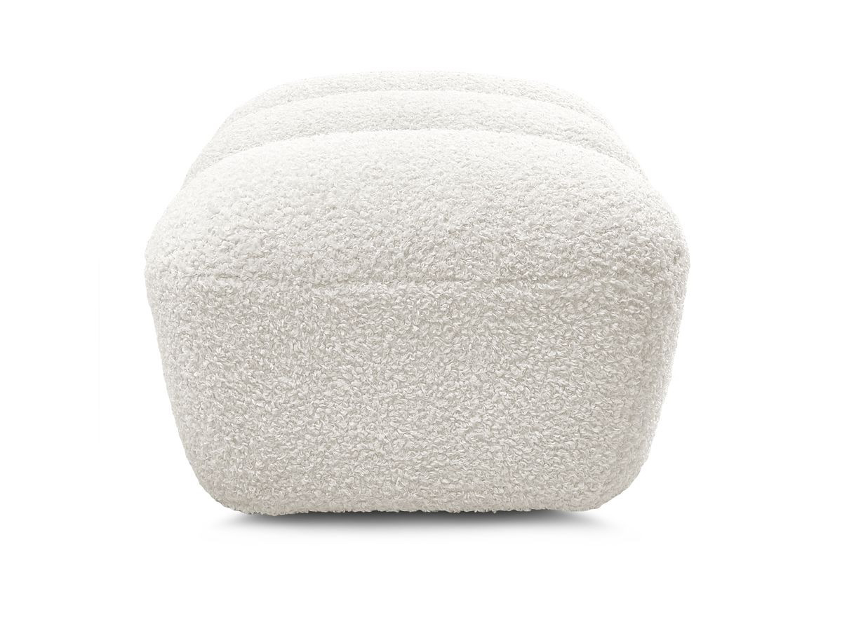 Bobochic Hippolyte Pouf Bouclé-Stoff Weiß