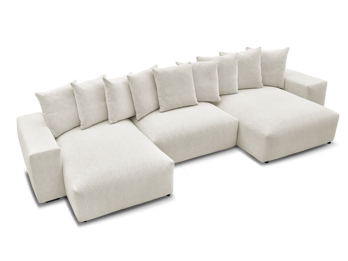 Bobochic Voltaire Wohnlandschaft 420 × 174 cm Melange-Stoff Weiß