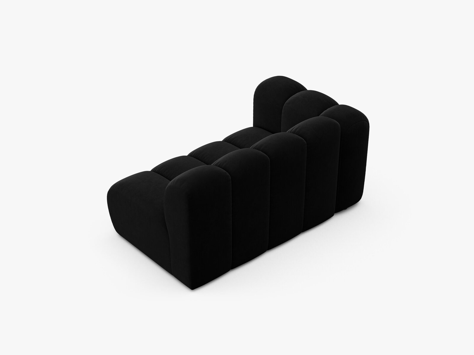 Micadoni Modul Lupine 2-Sitzer Links Samt Salvador Schwarz