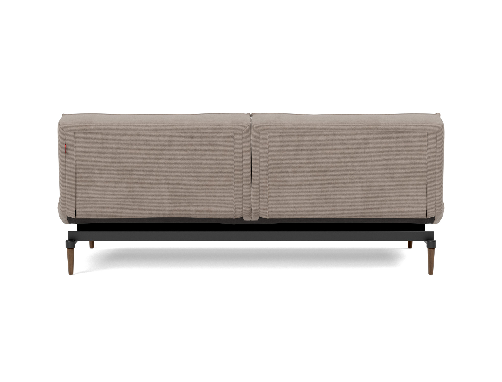 Schlafsofa Splitback Kord Cordufine 318-Beige Beine Styletto Eiche dunkel