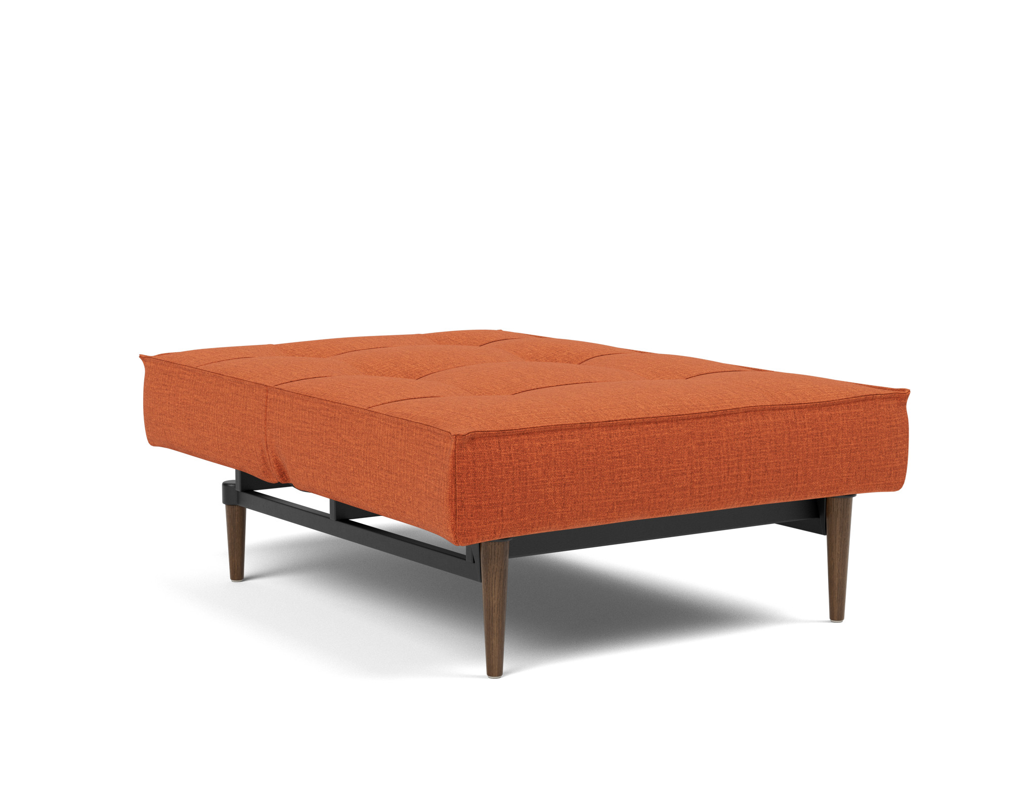 Sessel Splitback Chenille Esina 412-Rust-Orange Beine Styletto Eiche dunkel