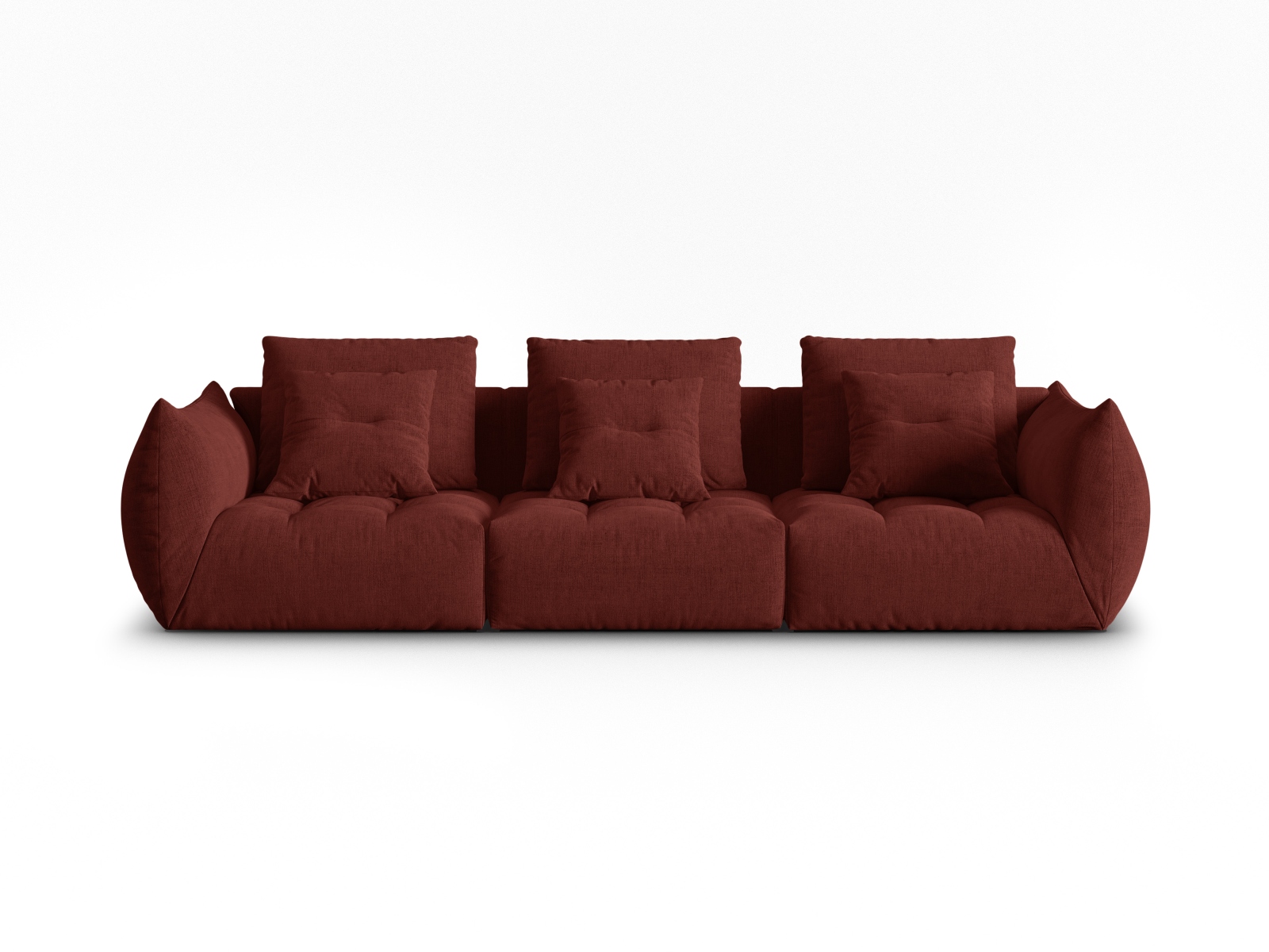 Micadoni Sofa Bloom 4-Sitzer Strukturierter Stoff Rot