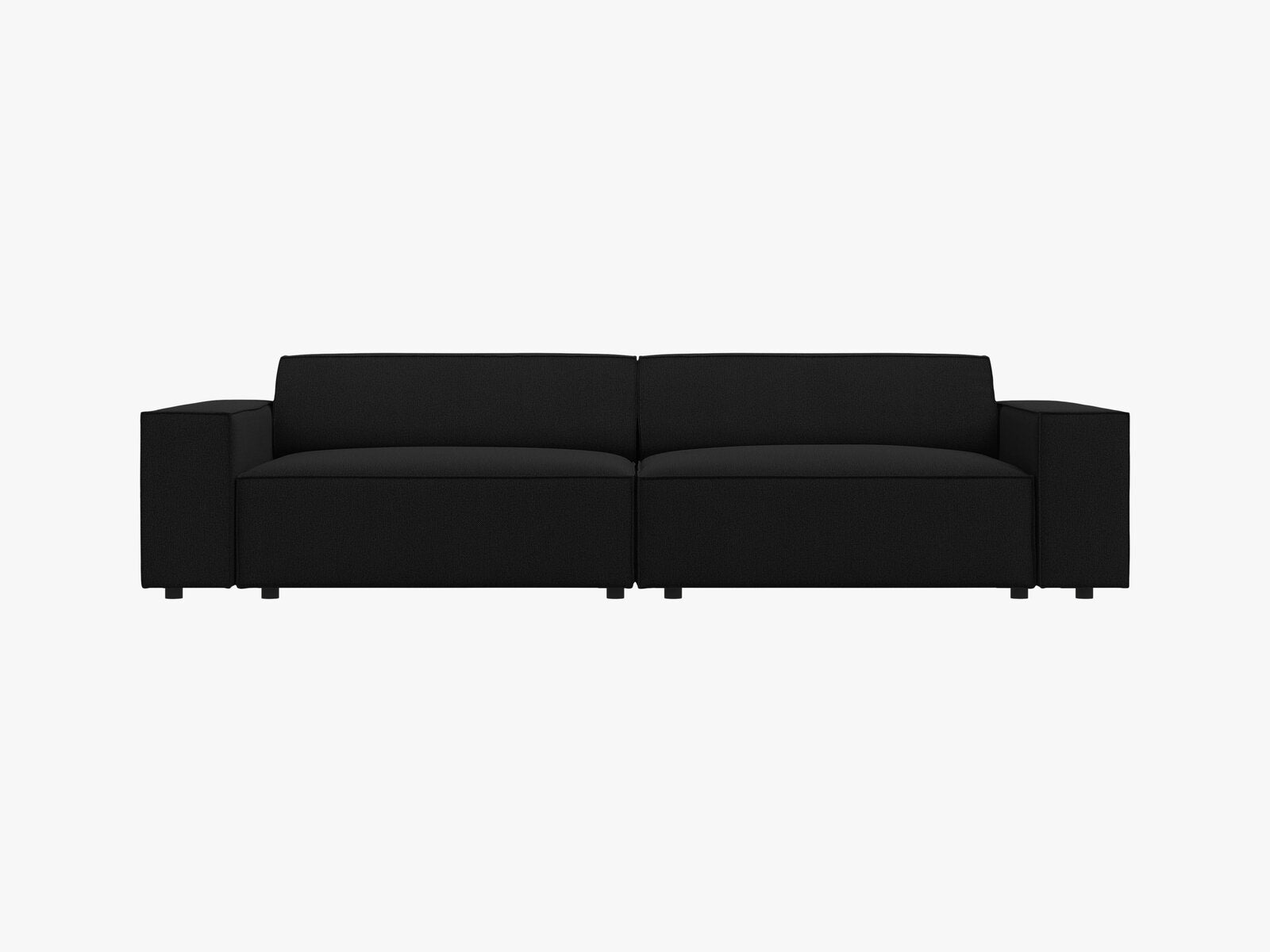 Micadoni 3-Sitzer Sofa Jodie Strukturierter Stoff Megan Schwarz