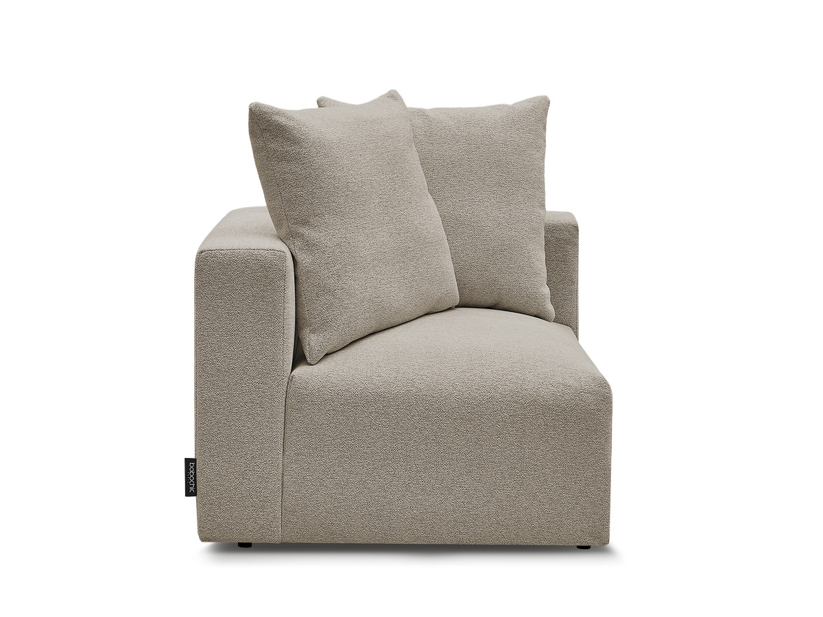 Bobochic Voltaire Eckmodul Melange-Stoff Taupe Ecke links