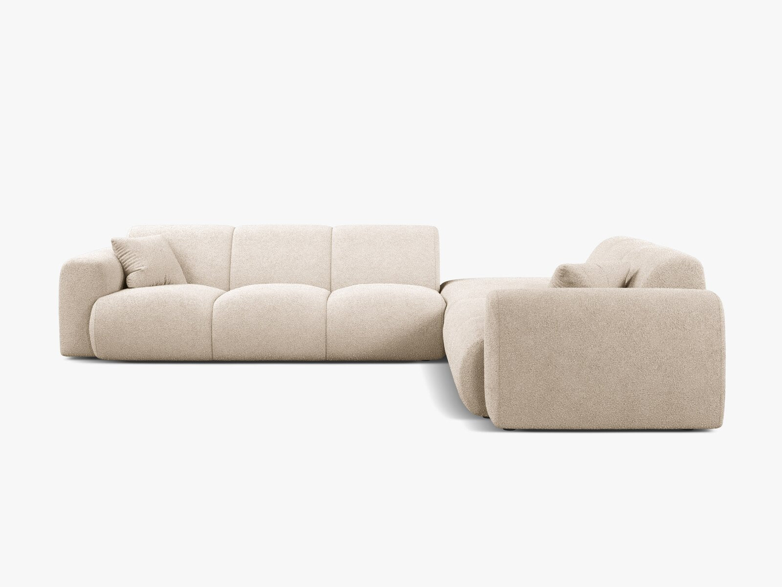 Micadoni Ecksofa Molino 6-Sitzer Rechts Boucle Baloo Beige