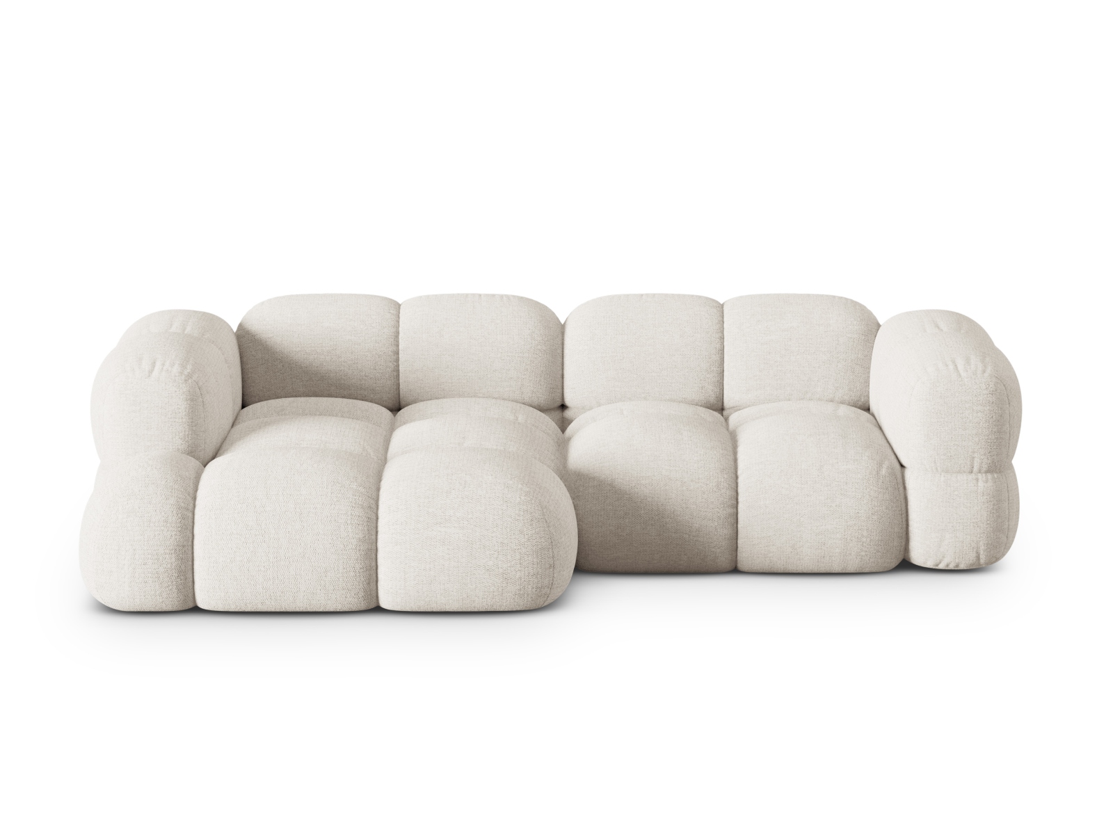 Cosmopolitan Design Ecksofa Loretto 3-Sitzer Strukturierter Stoff Sorella Beige Links
