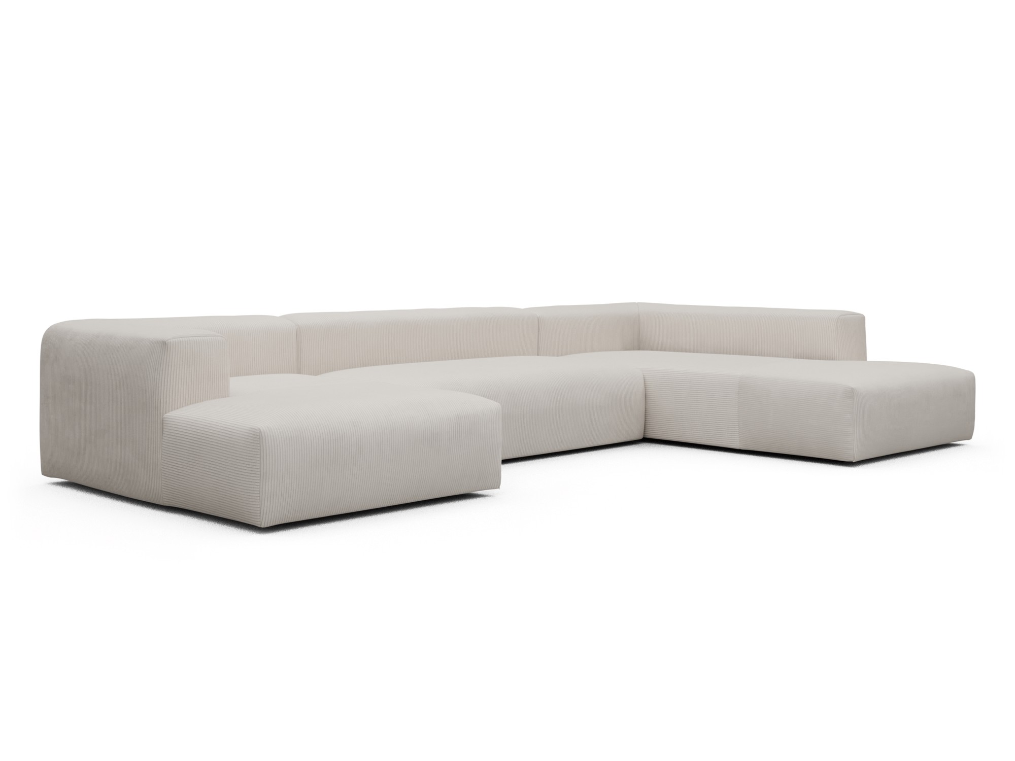 Skandi Home Wohnlandschaft Fred Relax-Ecke rechts mit 2-Sitzer und Chaiselongue links Corduroy-Ivory moebelfaktor