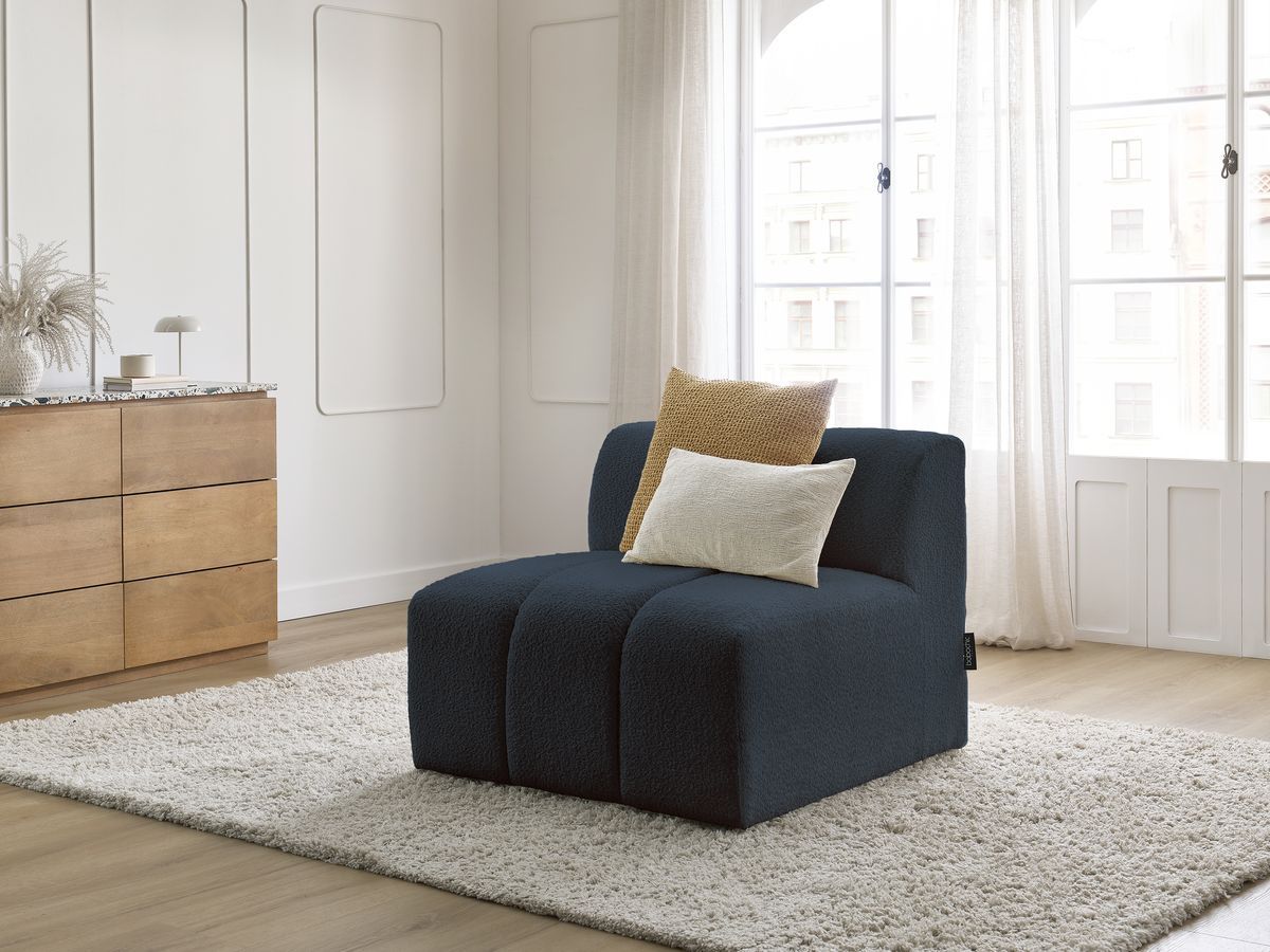 Bobochic Annecy Sofamodul 1-Sitzer Bouclé-Stoff Dunkelblau