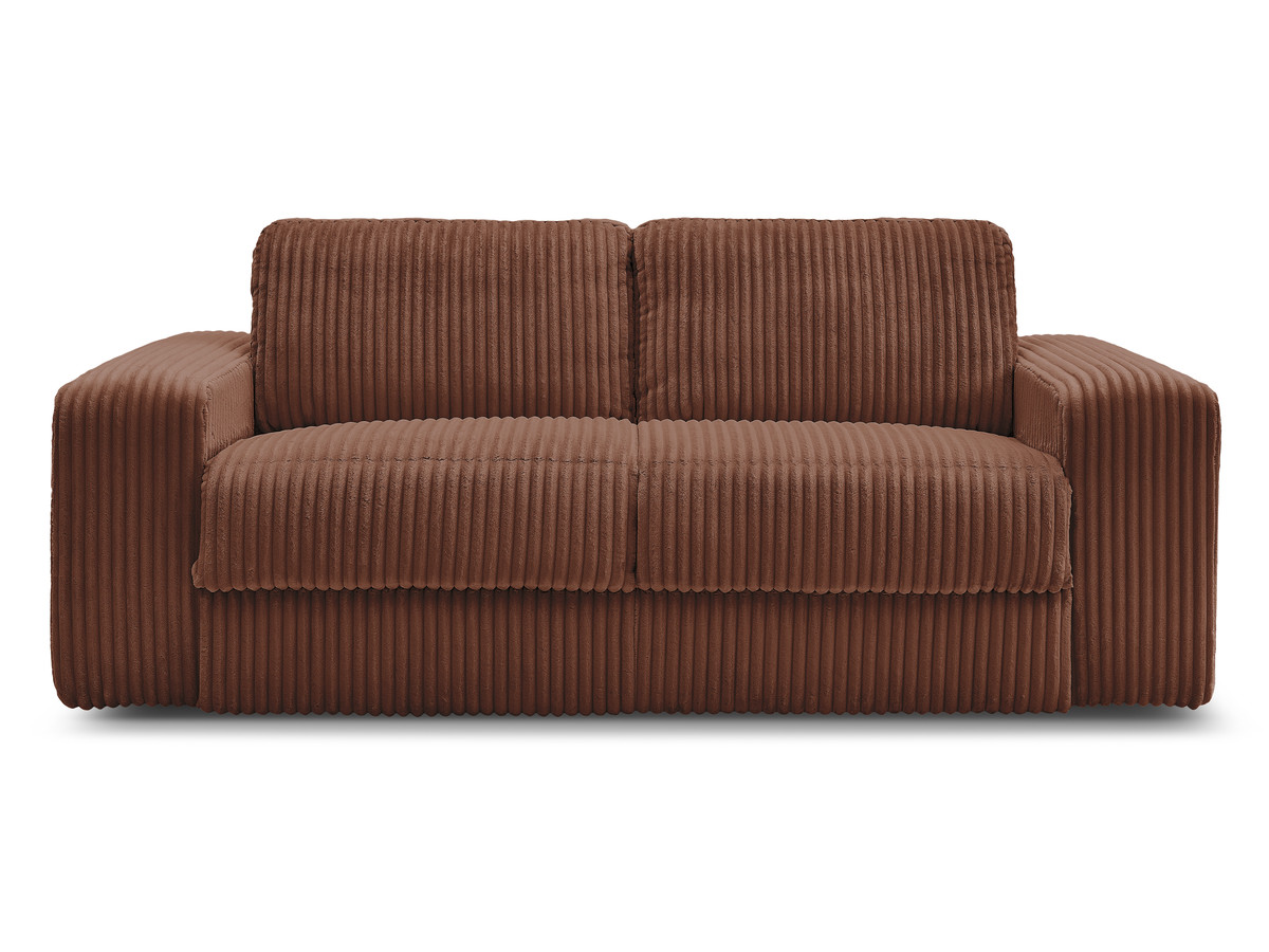 Bobochic Ibiza Schlafsofa 3-Sitzer Cordsamt Orange, Liegefläche 140 × 196 cm