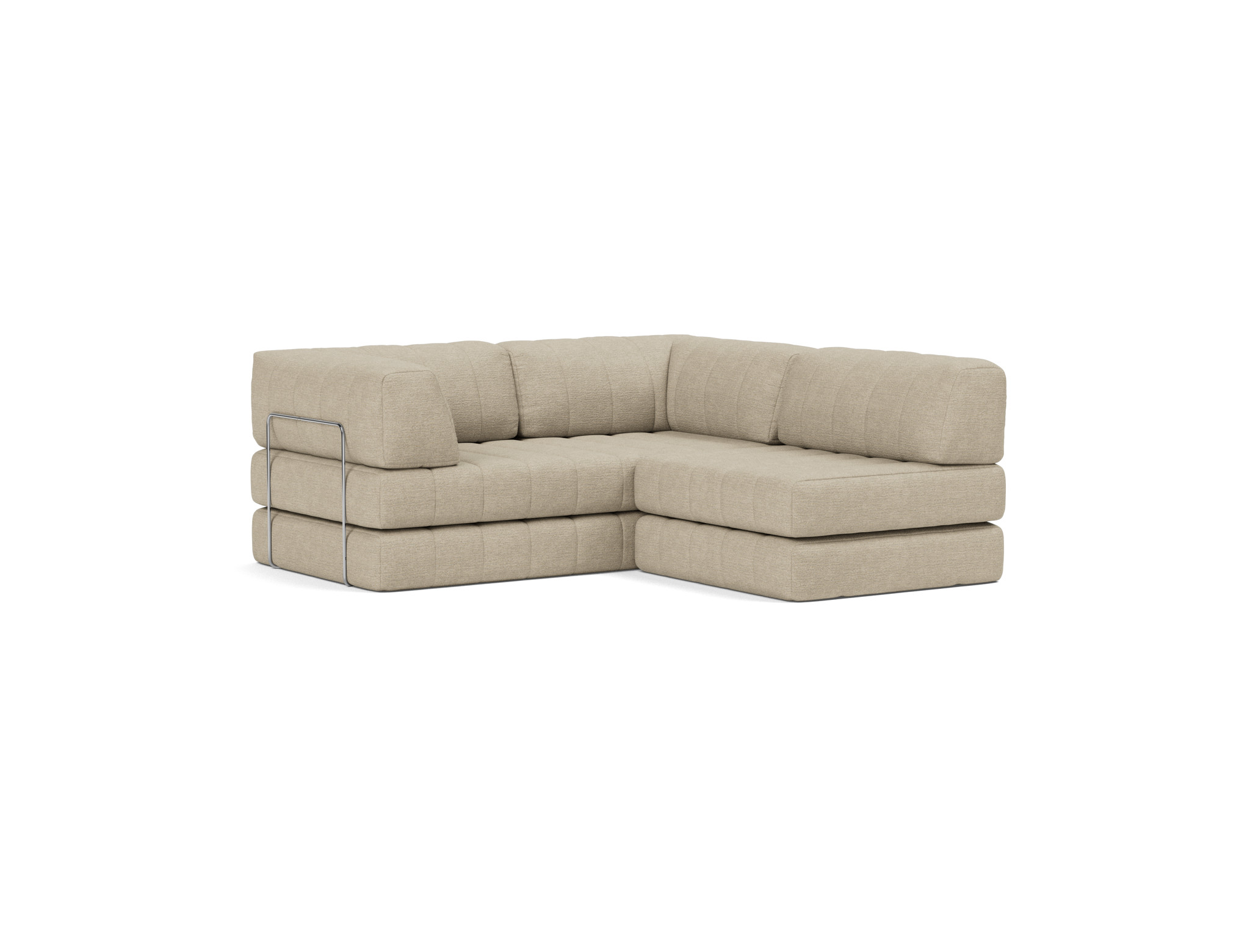 Schlafsofa CozyPad Grand mit Armlehnen Strukturierter Stoff Taura 356-Sand