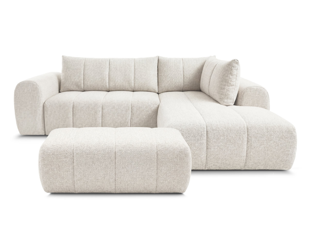 Bobochic Nesty Ecksofa in L-Form, 256 cm, mit Pouf