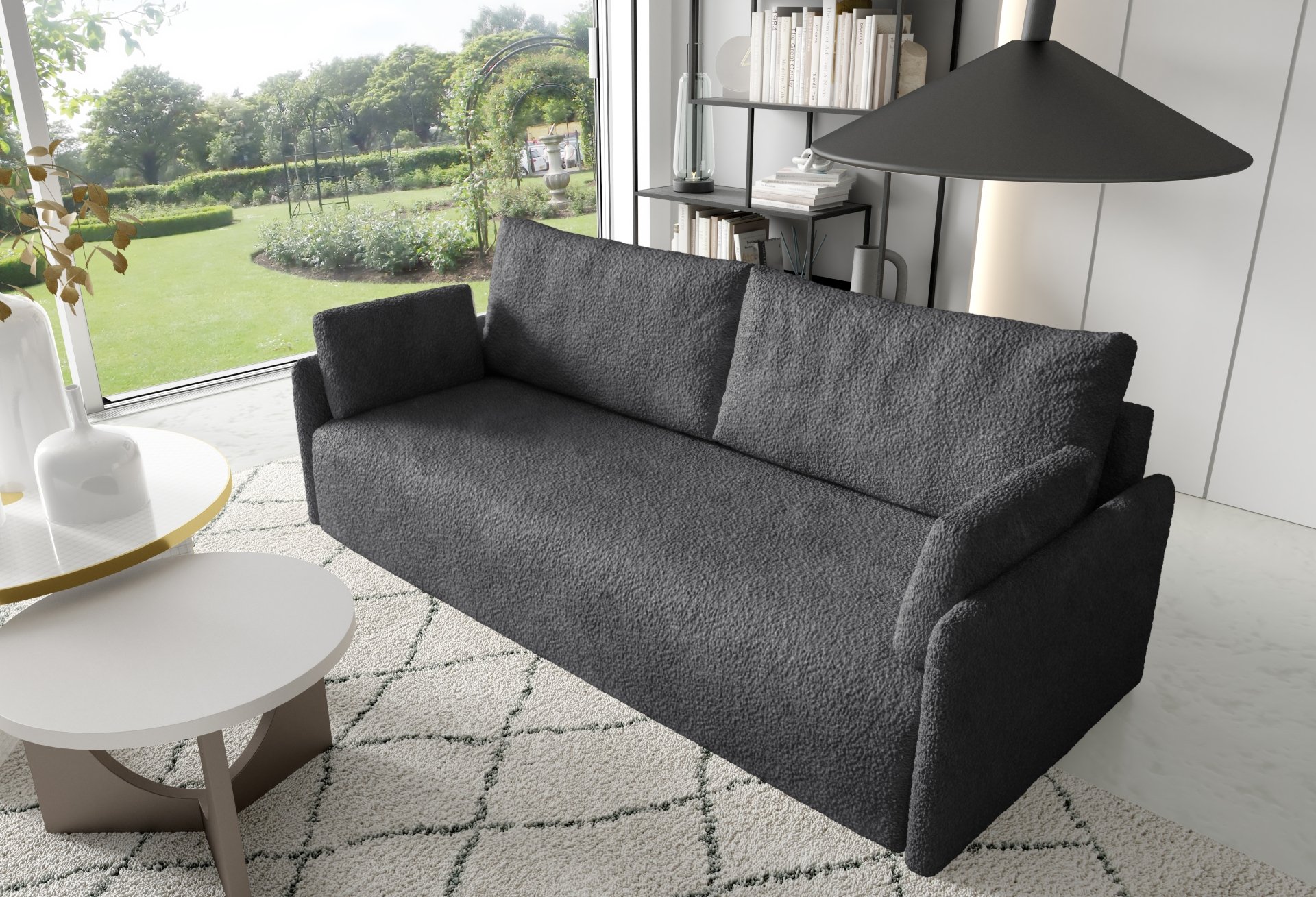Mino 3-Sitzer Abriamo Bouclé Schlafsofa
