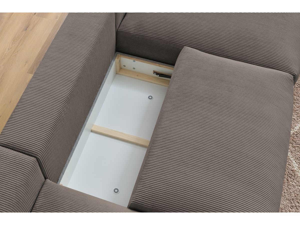 Bobochic Voltaire Wohnlandschaft 420 × 165 cm Cordsamt Taupe