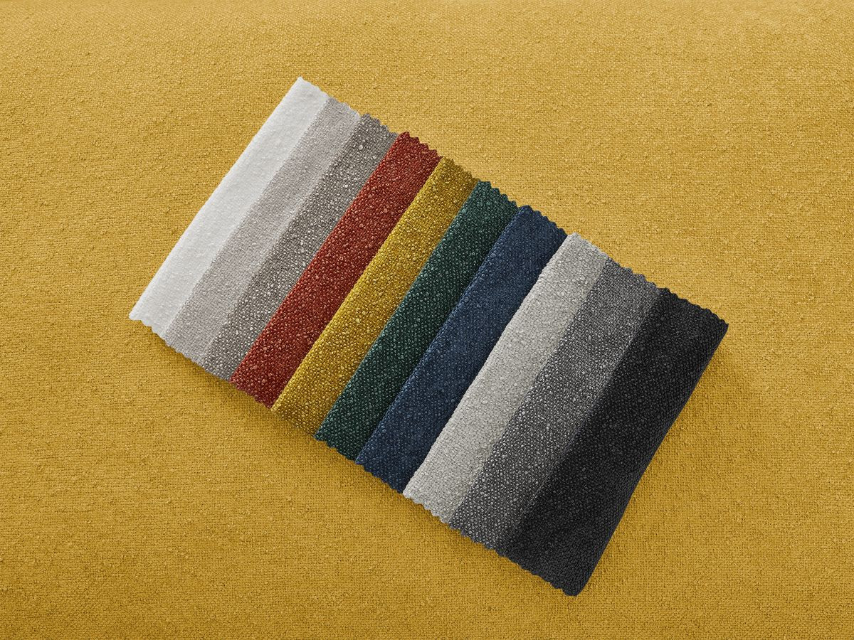 Bobochic Chelsea Schlafsofa 3-Sitzer Strukturstoff Gelb, Liegefläche 140 × 200 cm