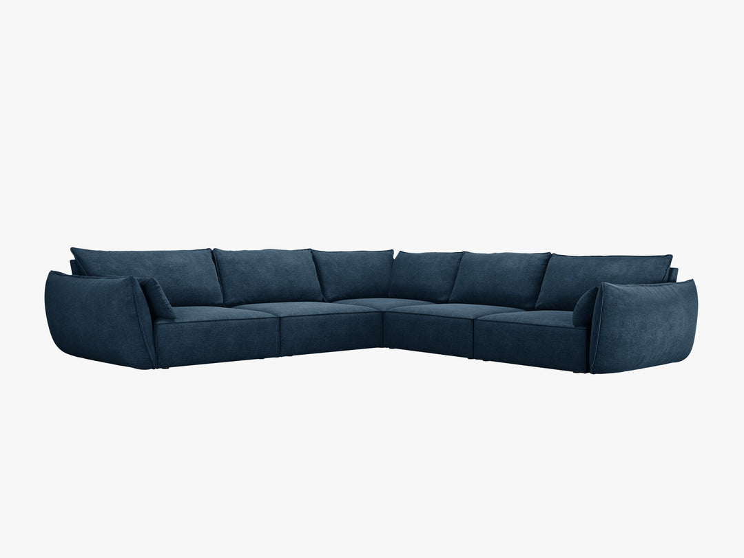 Micadoni Ecksofa Kaelle 7-Sitzer Chenille Over The Horizon Königsblau
