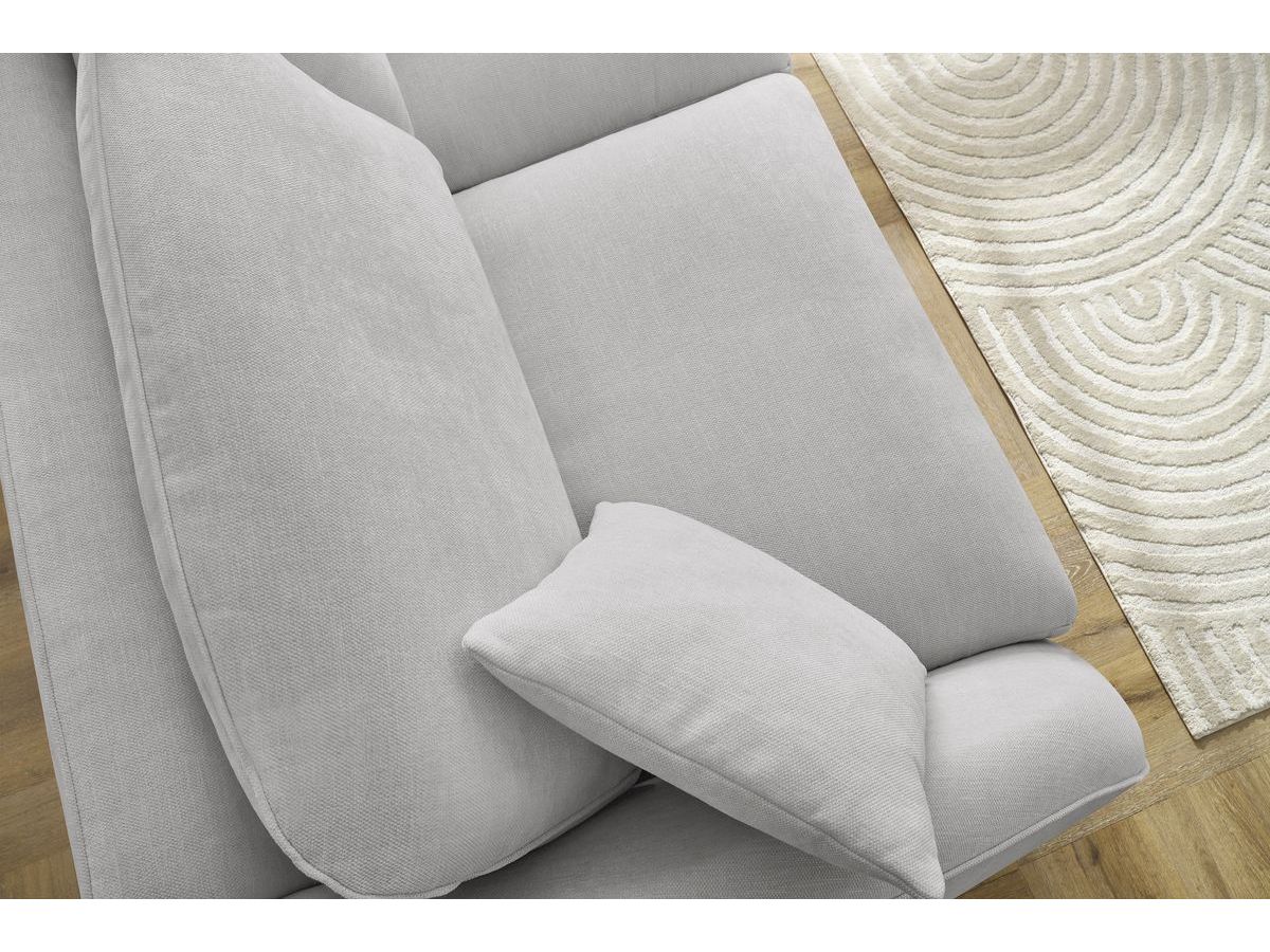 Bobochic Cezanne Schlafsofa 3-Sitzer Stoff Hellgrau, Liegefläche 140 × 194 cm