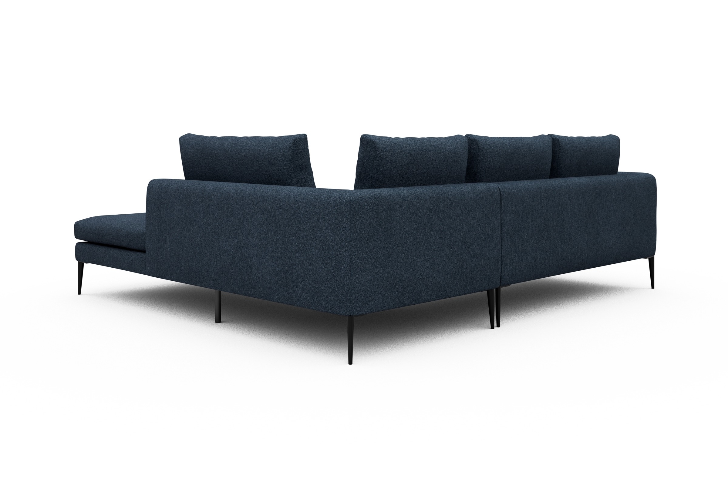 Ecksofa Paul Relax-Ecke rechts mit 2-Sitzer Boucle-Blue