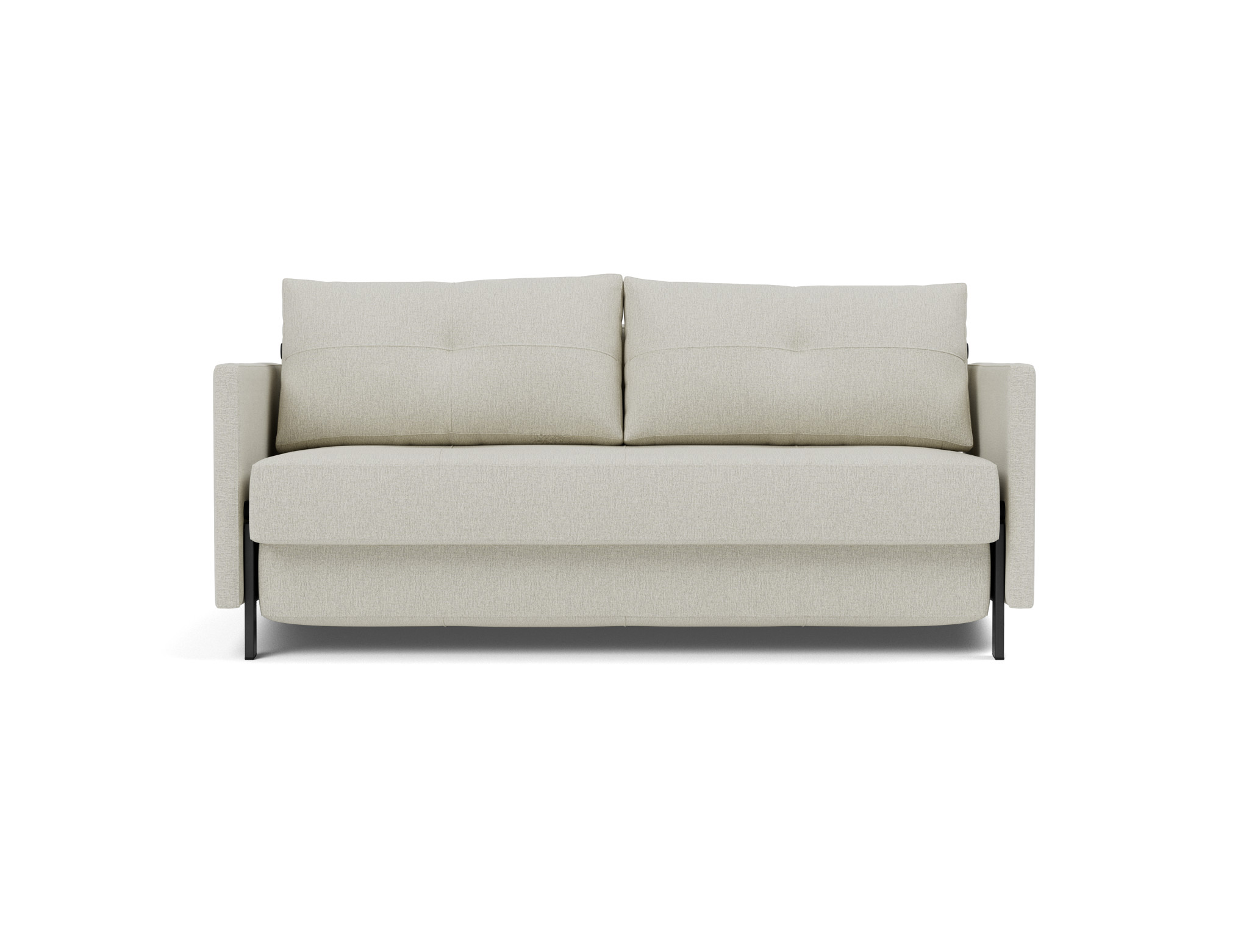 Schlafsofa Cubed mit Armlehnen 160 Flachgewebe Mixed Dance 527-Natural