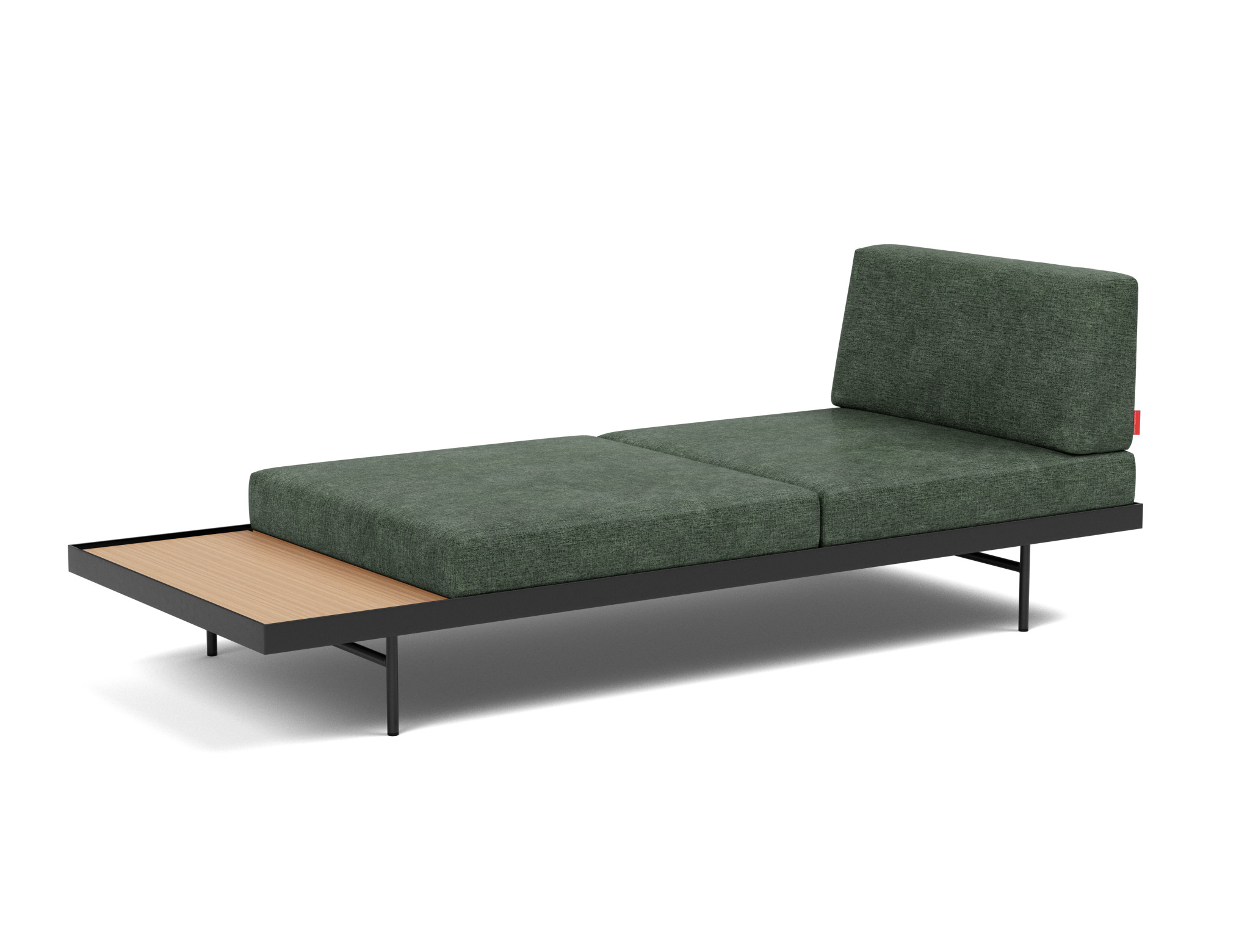 Tagesbett Puri Flachgewebe Avella 281-Pine-Green Beine mit Eichentisch