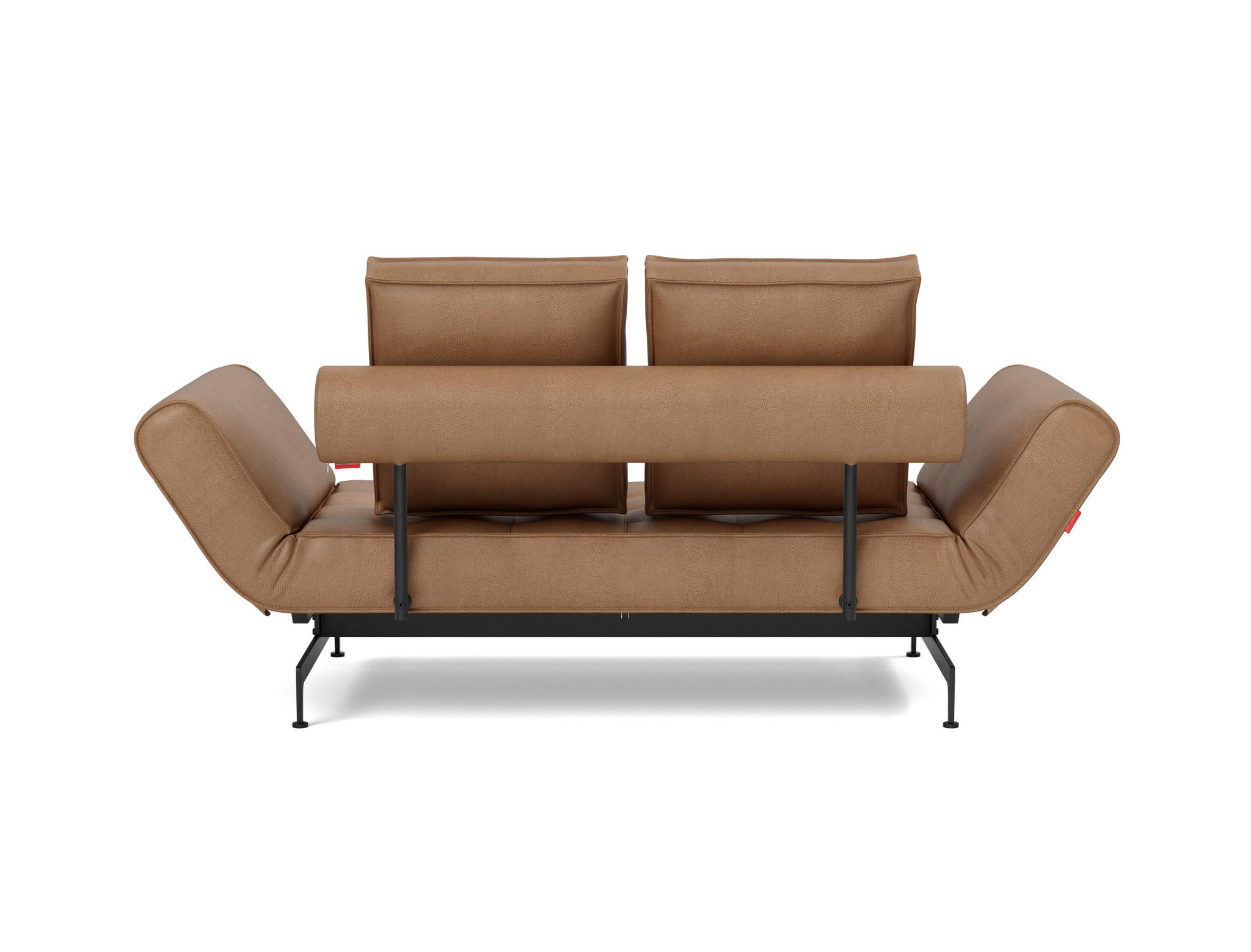 Tagesbett Ghia Lederoptik Faunal 551-Brown Beine Laser schwarz