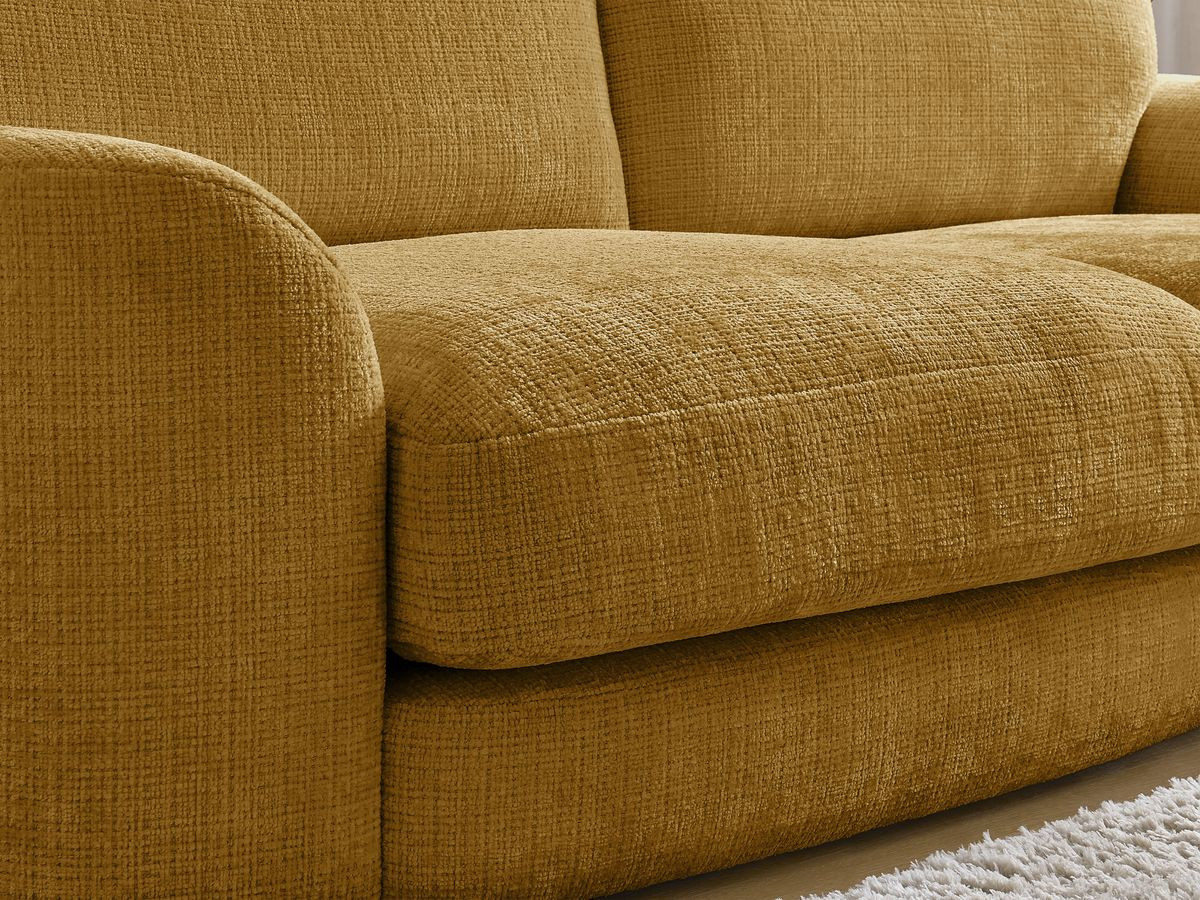 Bobochic Leonore Ecksofa Strukturstoff Gelb Ecke rechts