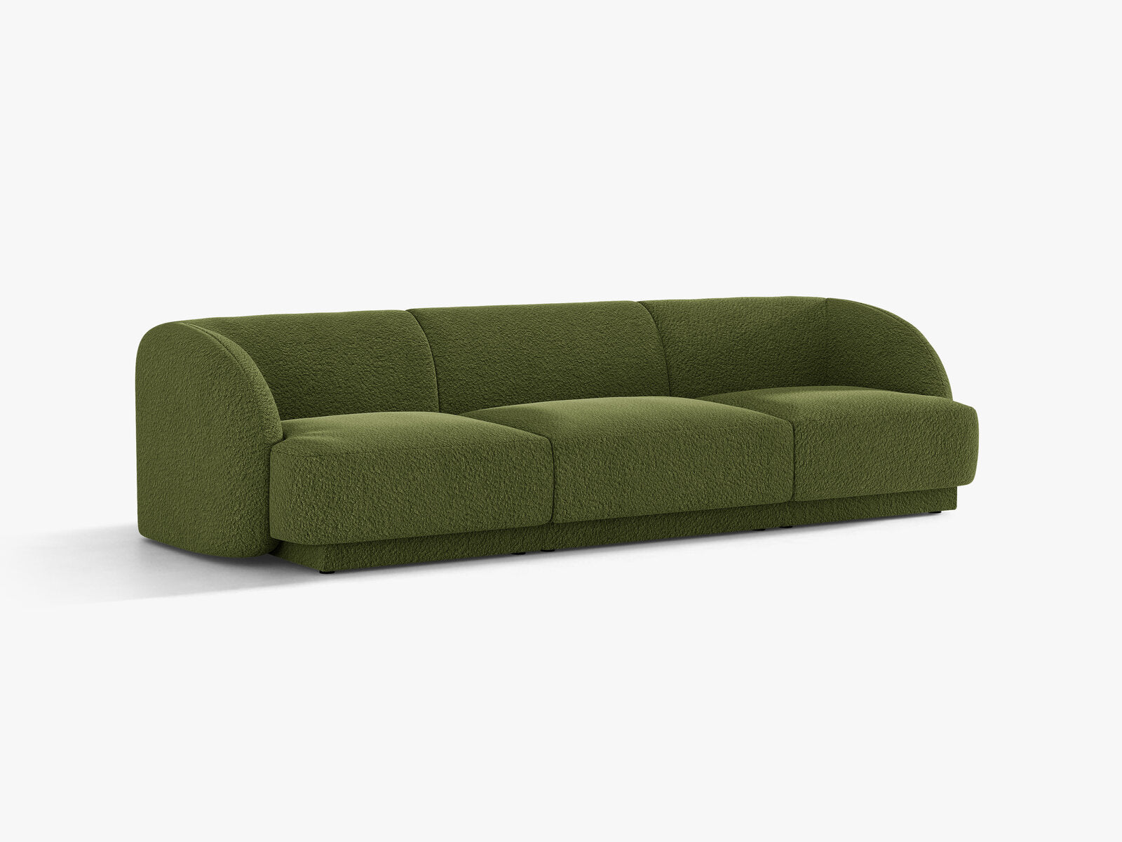 Micadoni Sofa Miley 3-Sitzer Boucle Baloo Dunkel-Olivgrün