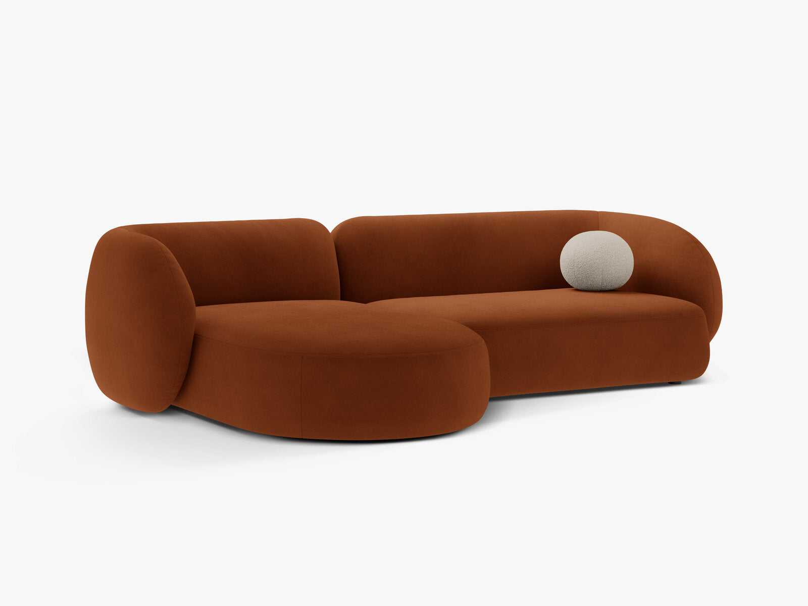 Micadoni Ecksofa Kate 3-Sitzer Links Samt Terrakotta