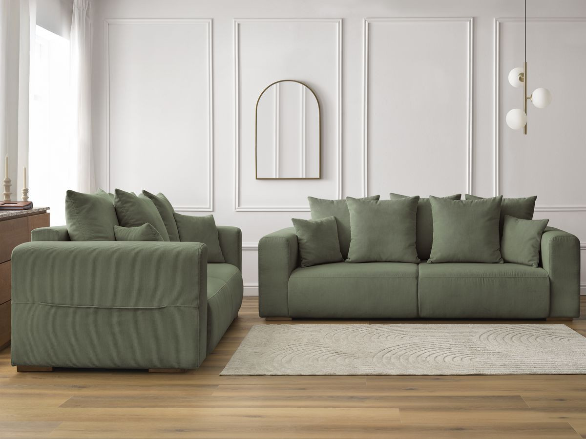 Bobochic Sidonie Sofa 5-Sitzer Cordsamt Grün