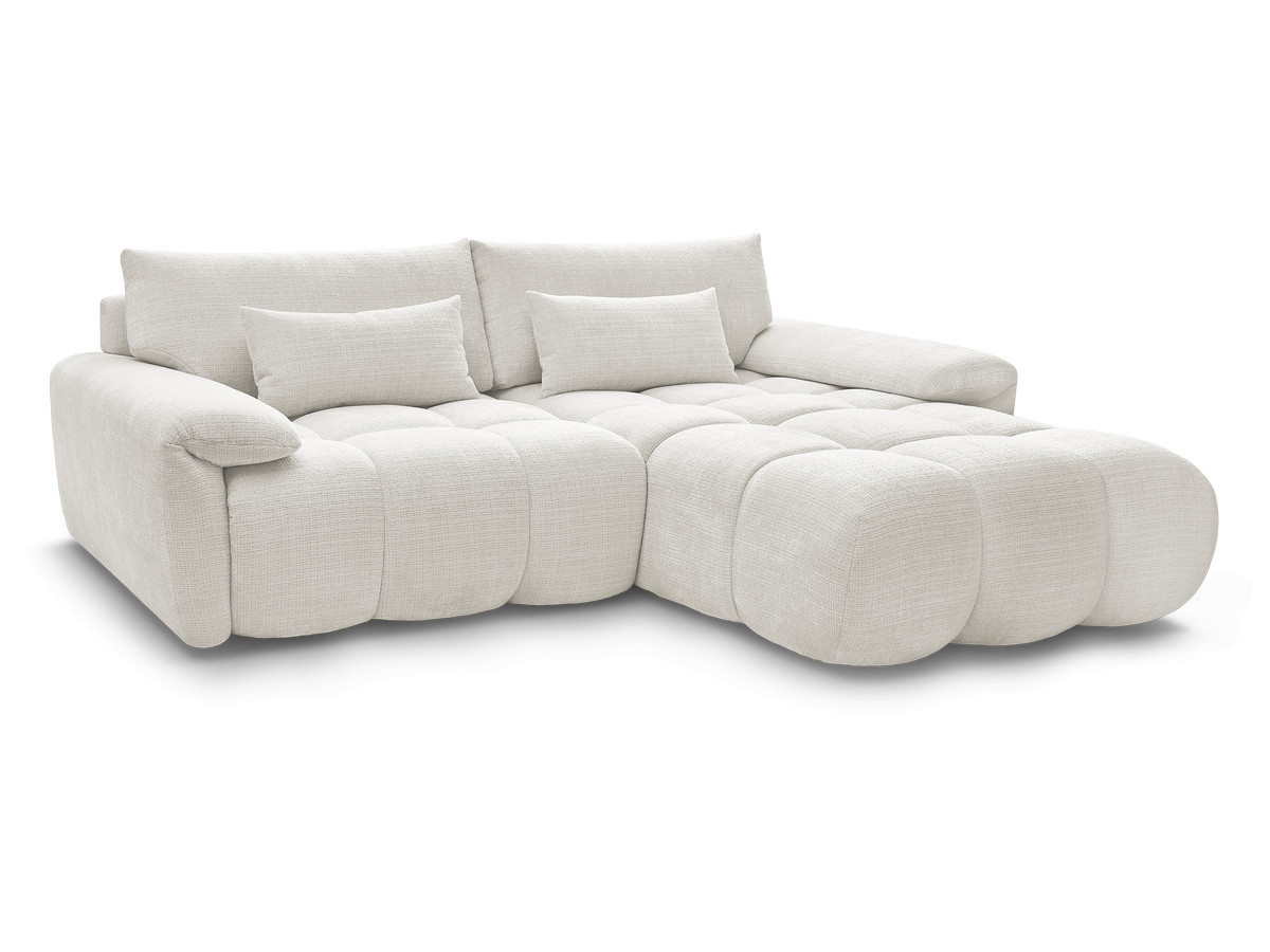 Bobochic Ivane Ecksofa Strukturstoff Weiß Ecke rechts