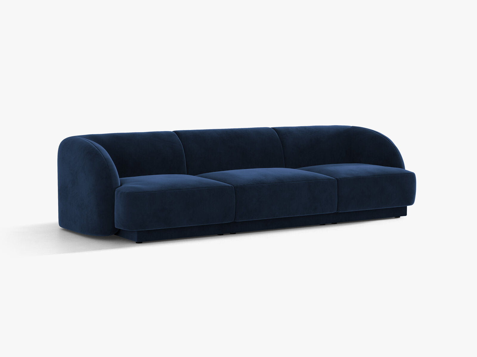 Micadoni Sofa Miley 3-Sitzer Samt Bluvel Königsblau
