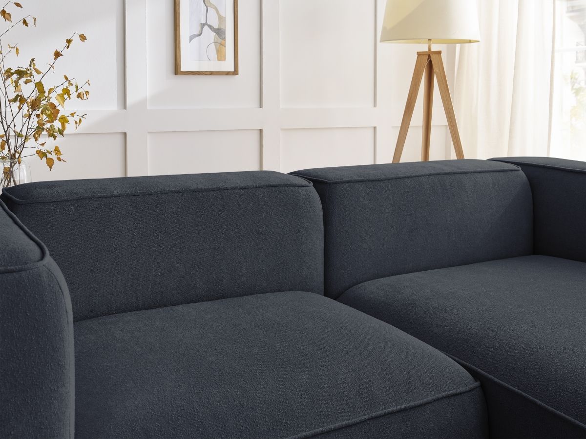 Bobochic Zephyr Ecksofa 260 × 165 cm Strukturstoff Dunkelblau Ecke rechts