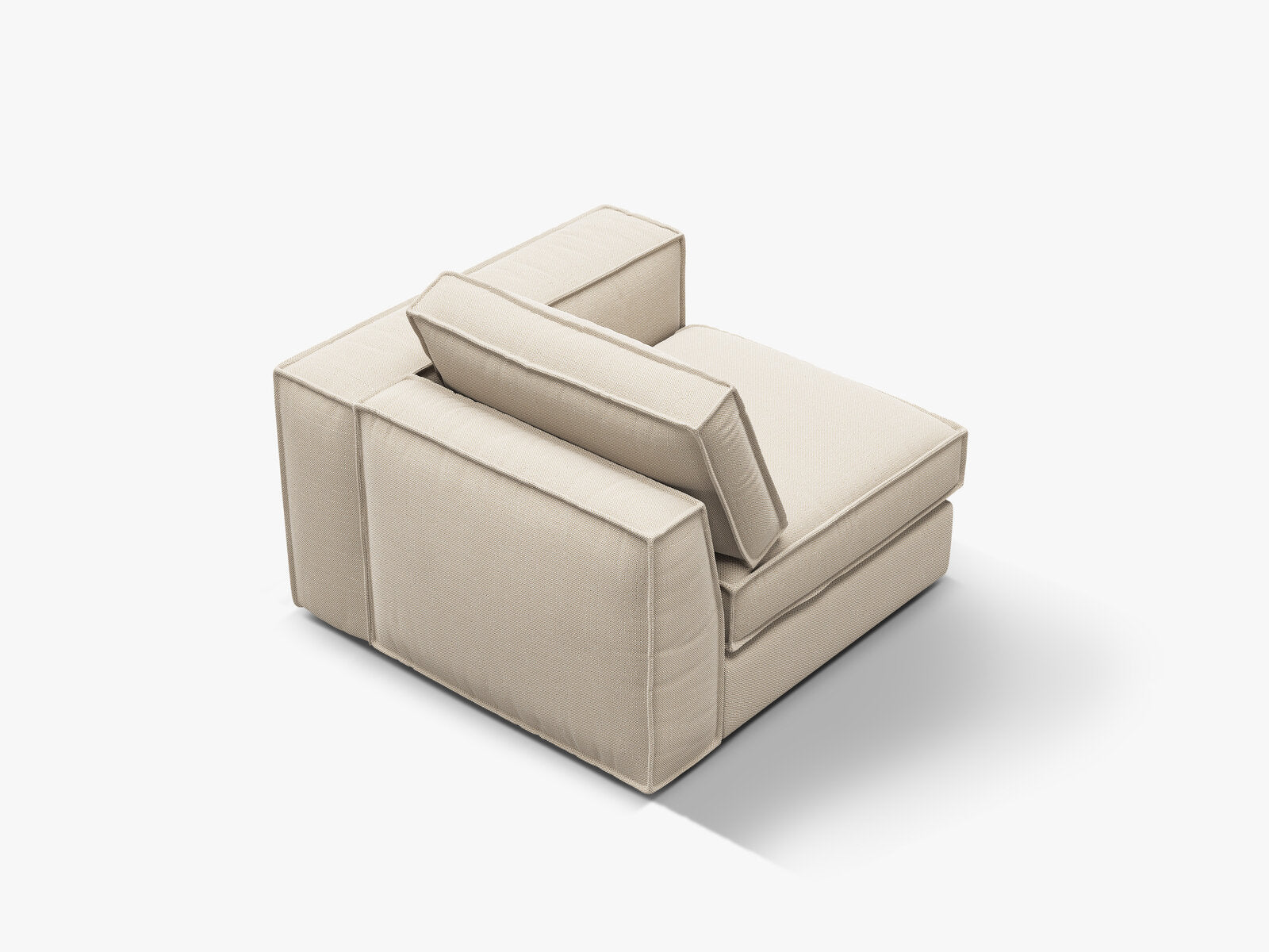 Micadoni Eckmodul mit Armlehne Pola Rechts Strukturierter Stoff Babel Beige