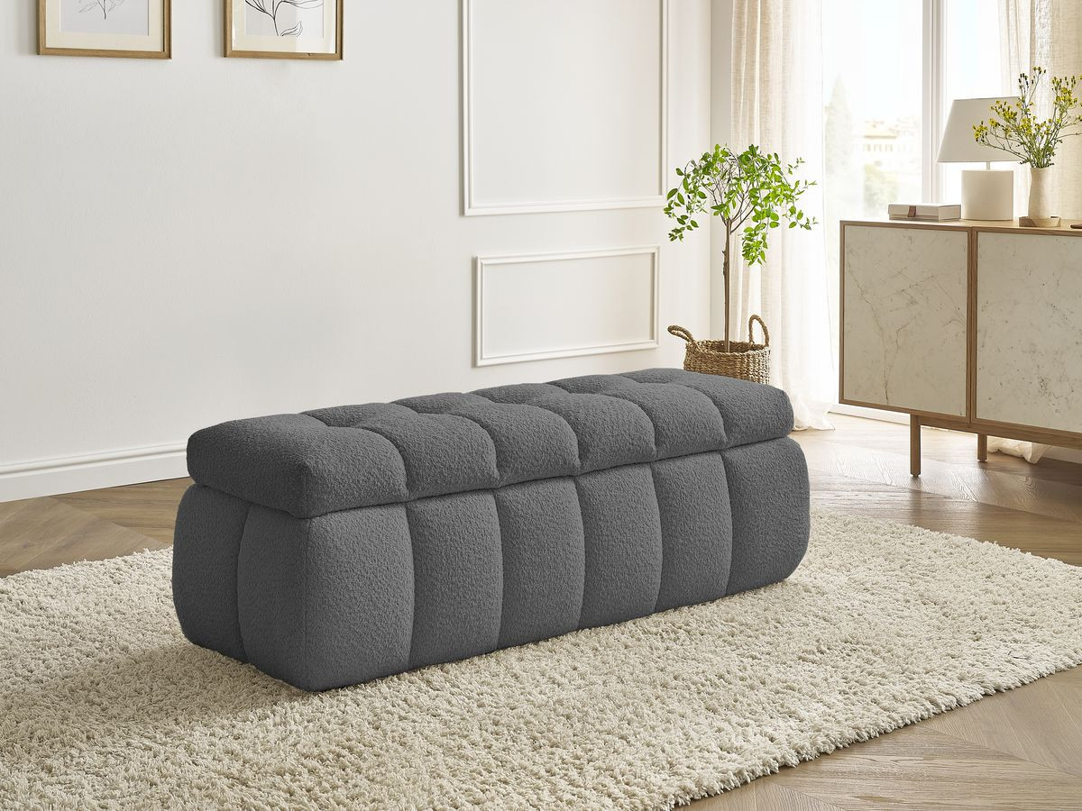 Bobochic Mont-blanc Bettbank Bouclé-Stoff Dunkelgrau