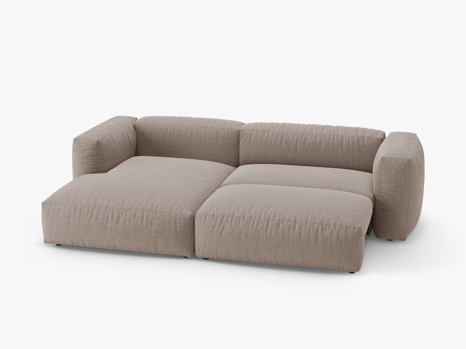 Micadoni Martina Ecksofa 4-Sitzer mit Schlaffunktion Links Strukturierter Stoff Boston Dunkelbeige