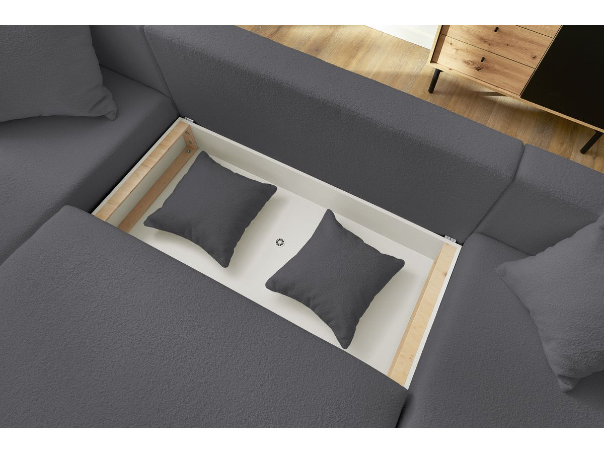 Bobochic Envy Wohnlandschaft Bouclé-Stoff Dunkelgrau