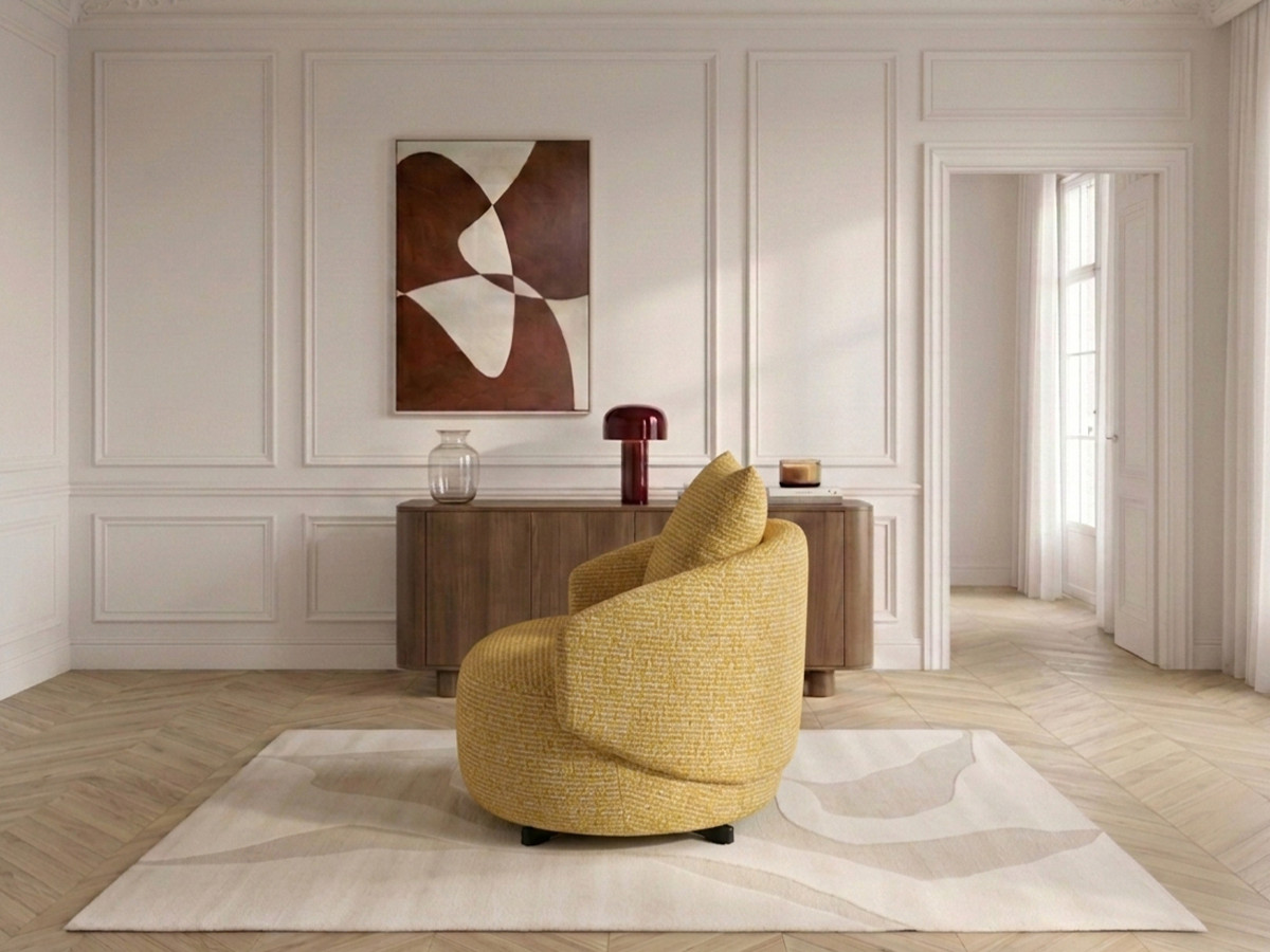 Bobochic Lexie Sessel Melange-Stoff Gelb