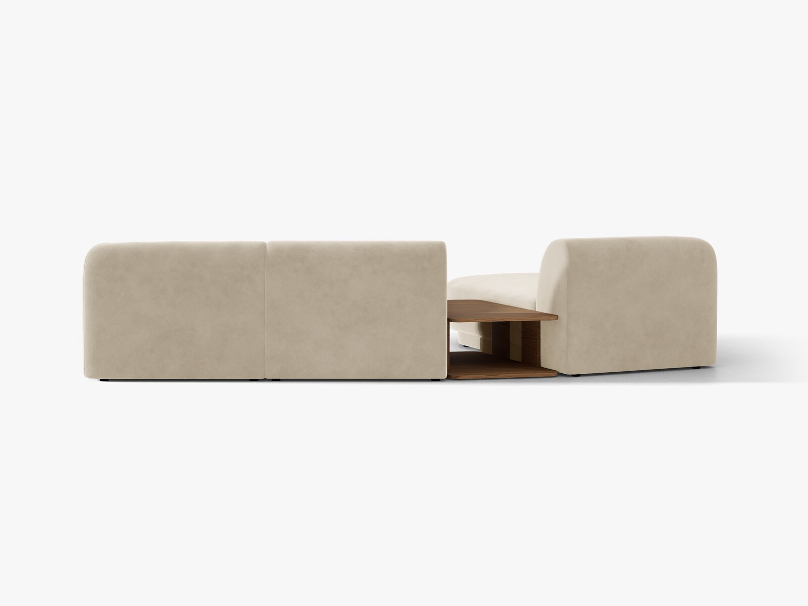 Micadoni Modulares Sofa Miley mit Recamiere 3-Sitzer Links Samt Bluvel Dunkelbeige
