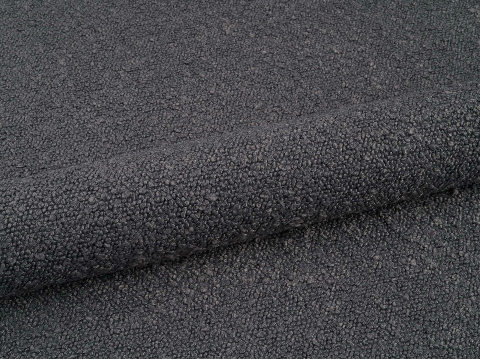 Micadoni Ecksofa Jodie 4-Sitzer Rechts Boucle Baloo Dunkelgrau