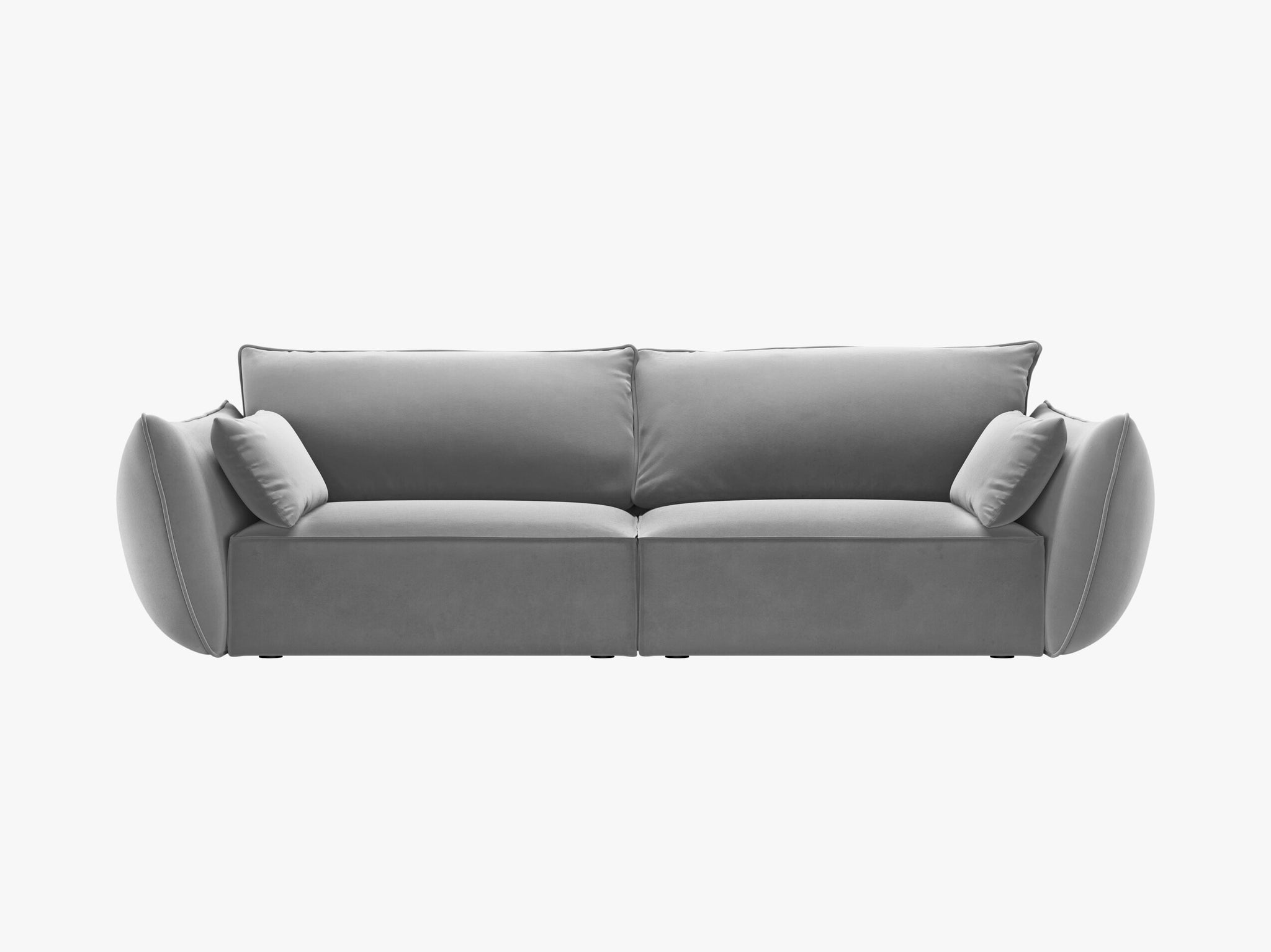 Micadoni Sofa Kaelle 3-Sitzer Samt Bluvel Grau moebelfaktor