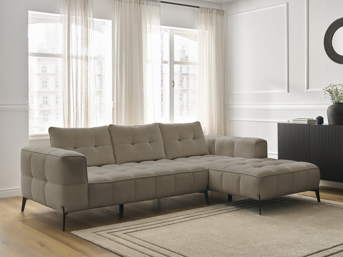 Bobochic Anis Ecksofa Strukturstoff Taupe Ecke rechts
