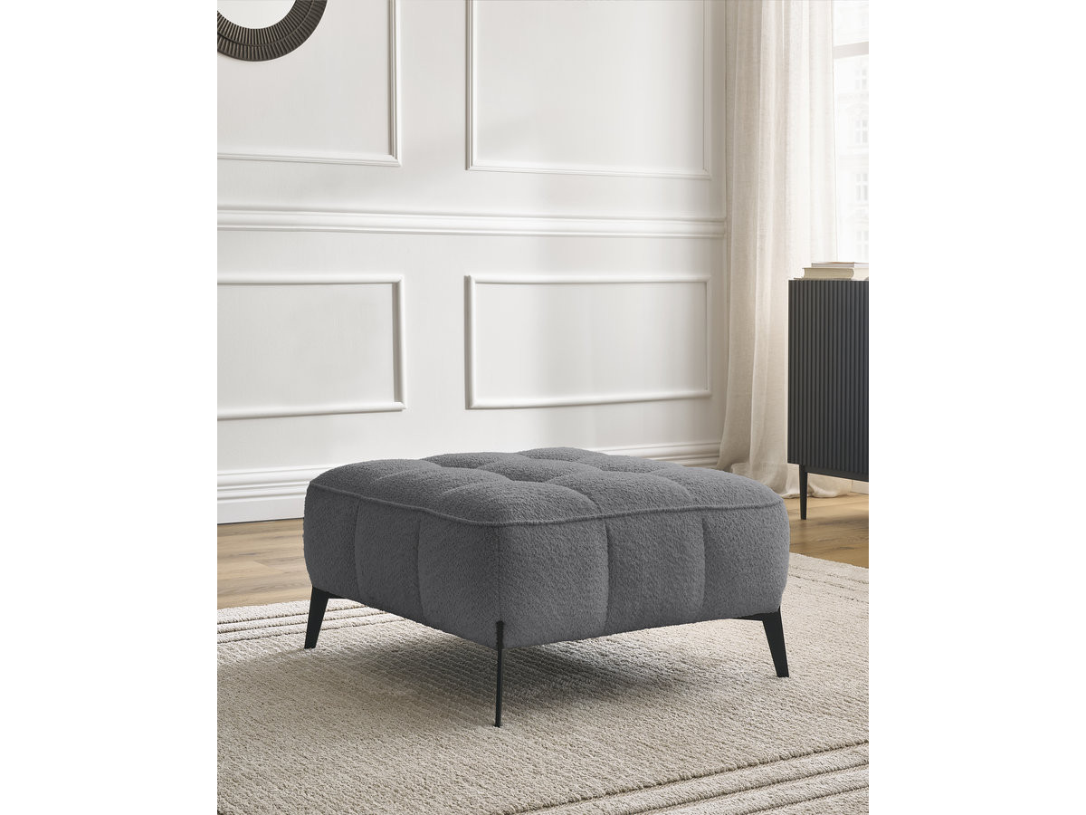 Bobochic Anis Pouf Bouclé-Stoff Dunkelgrau
