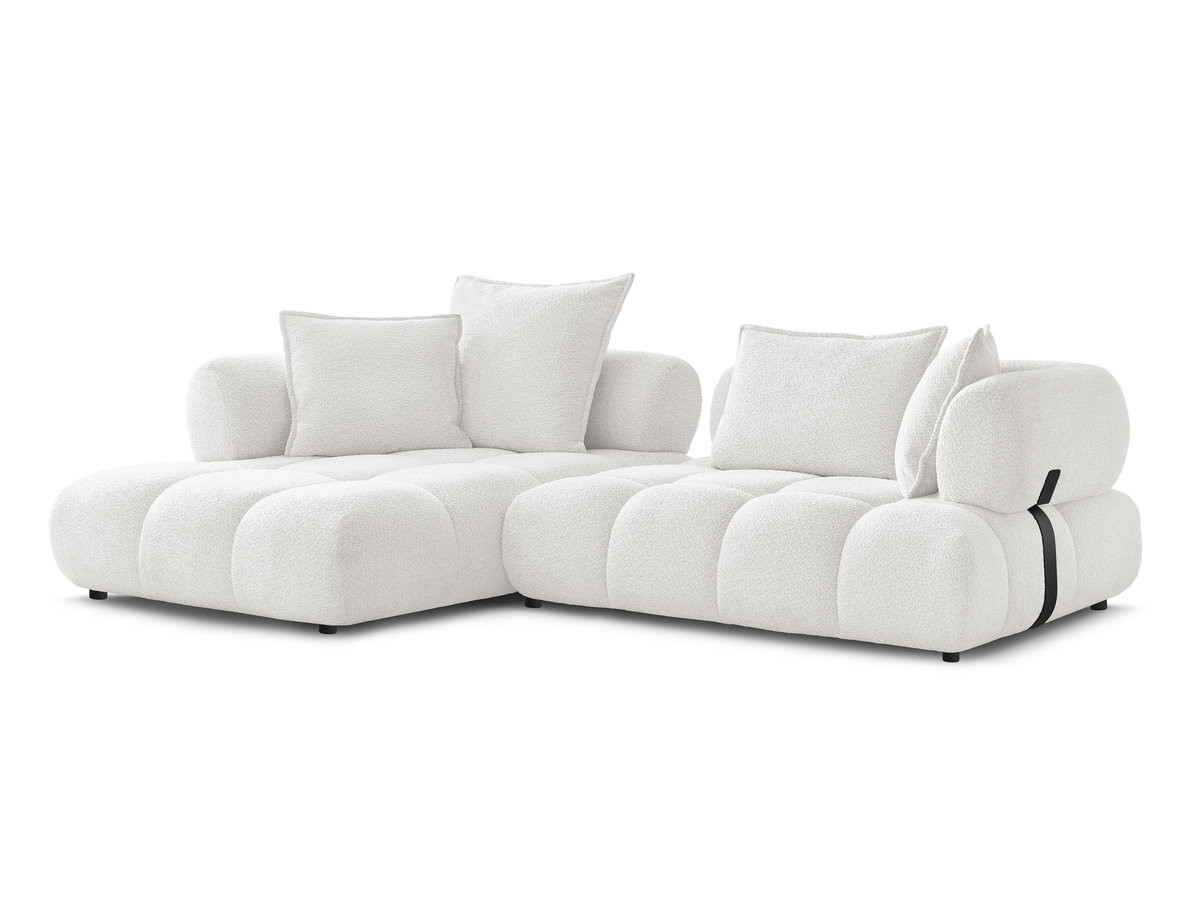 Bobochic Alya Ecksofa Bouclé-Stoff Weiß Ecke links