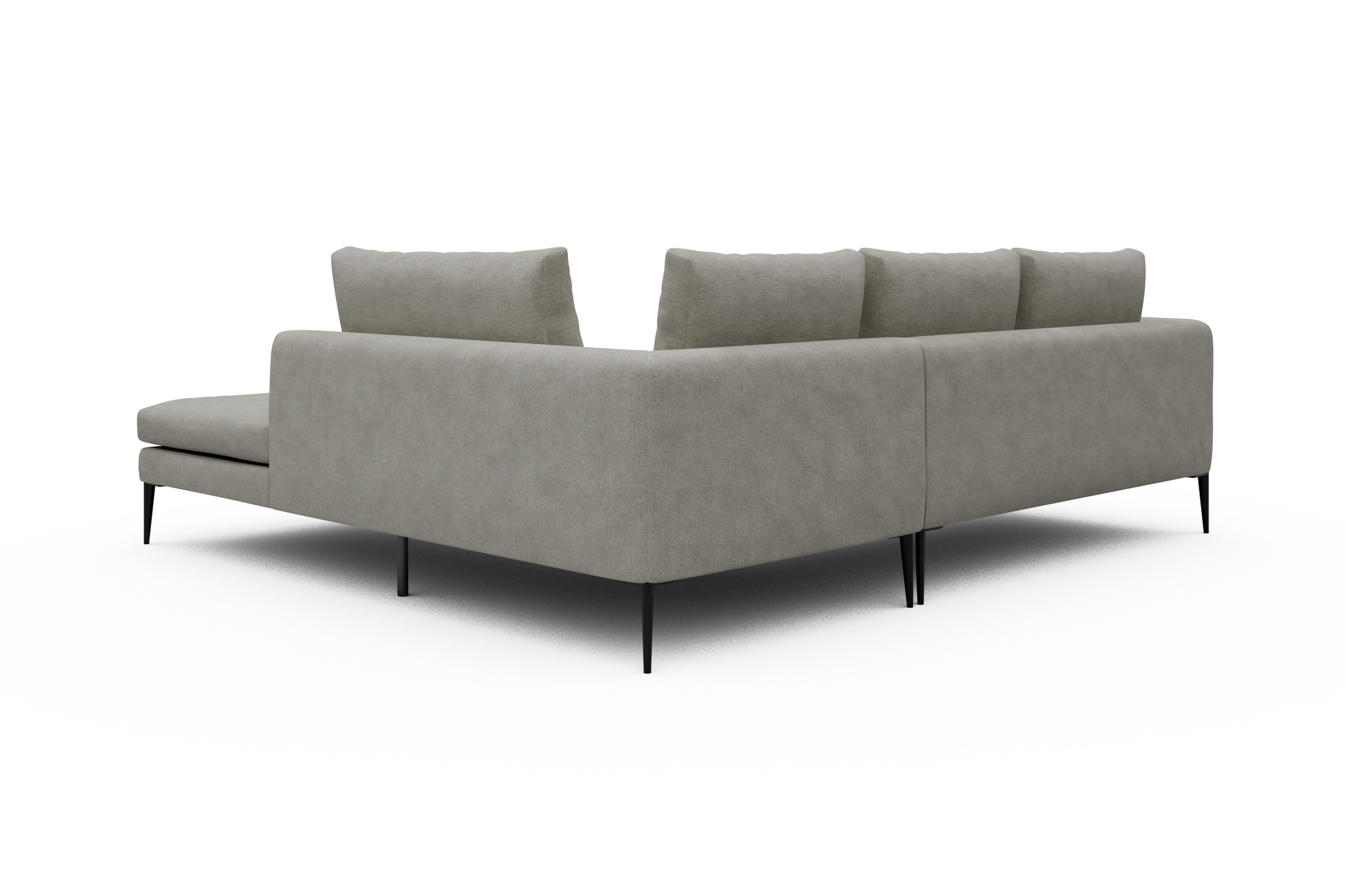 Ecksofa Paul Relax-Ecke rechts mit 2-Sitzer Carreno-Moon-Stone-White