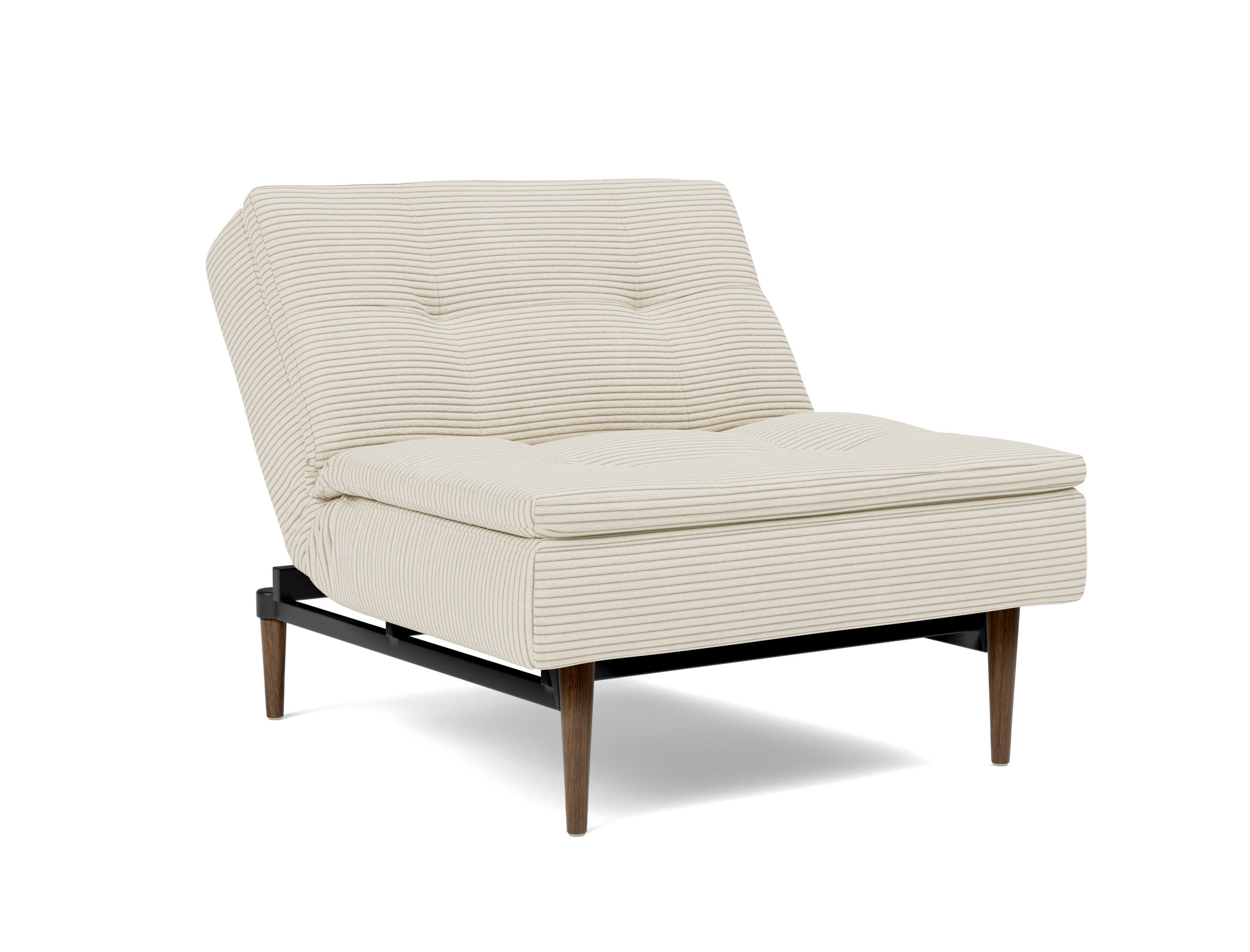 Sessel Dublexo Kord Corduroy 594-Ivory Beine Styletto Eiche dunkel